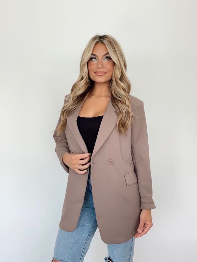 AJ6368 deep taupe oversized blazer Mono B