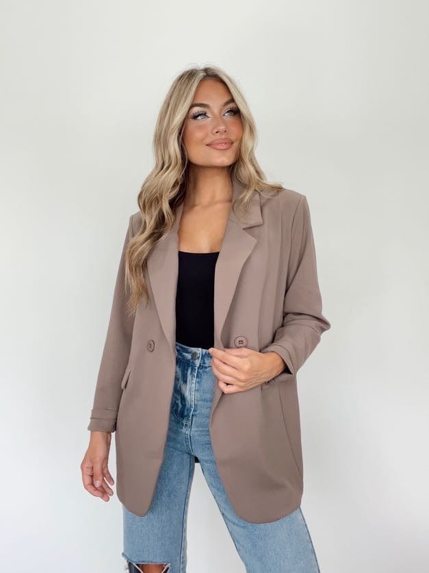 AJ6368 deep taupe oversized blazer Mono B