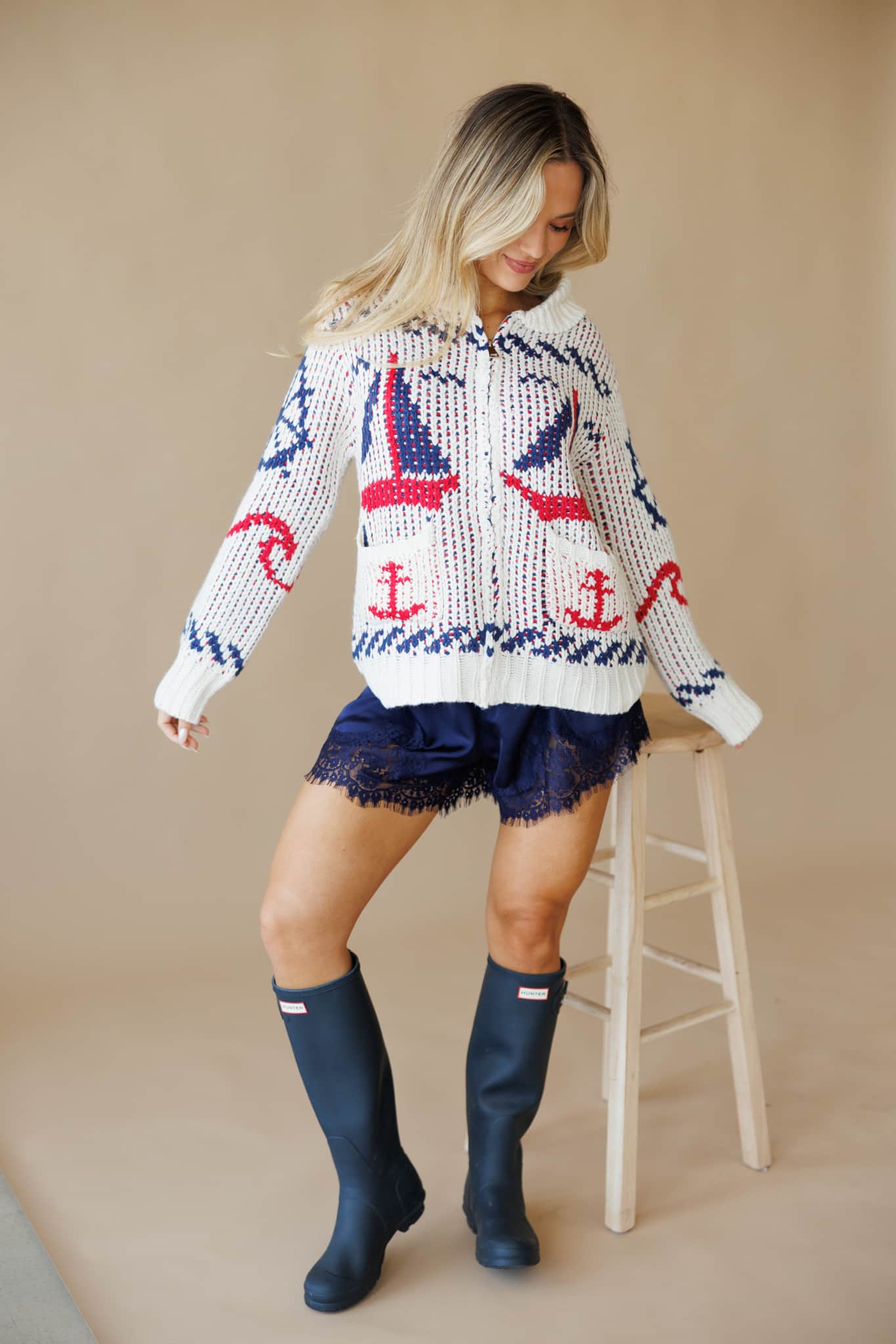 Sailboat Knit Cardigan