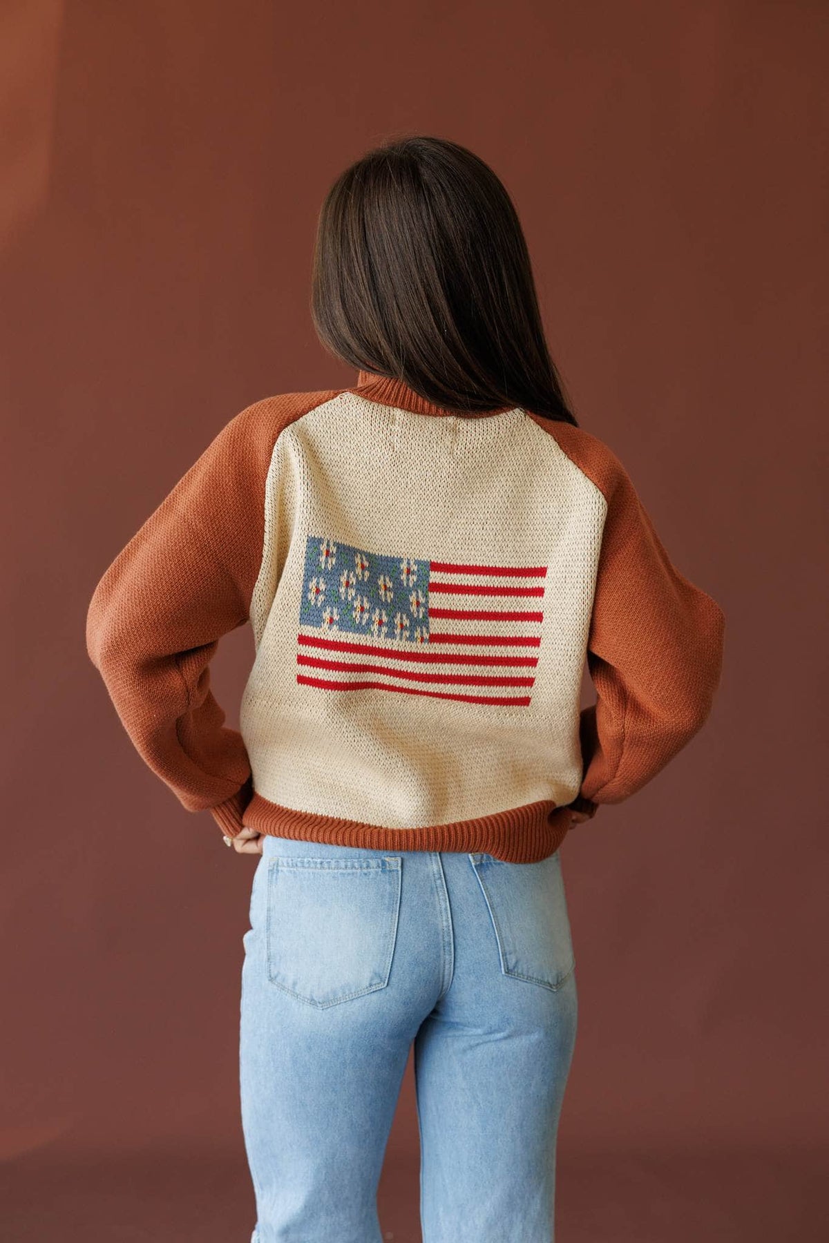 Cognac sweater jacket
