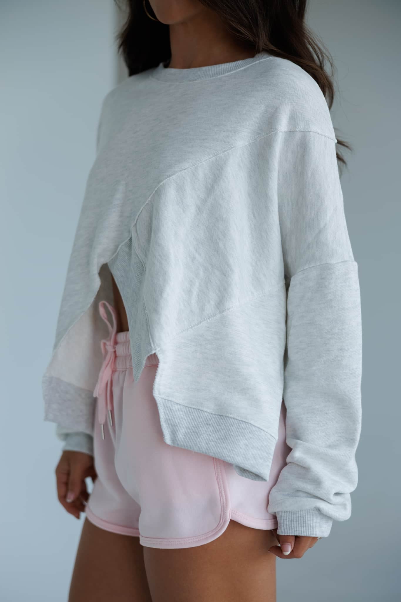 Ash Grey Asymmetric Sweatshirt