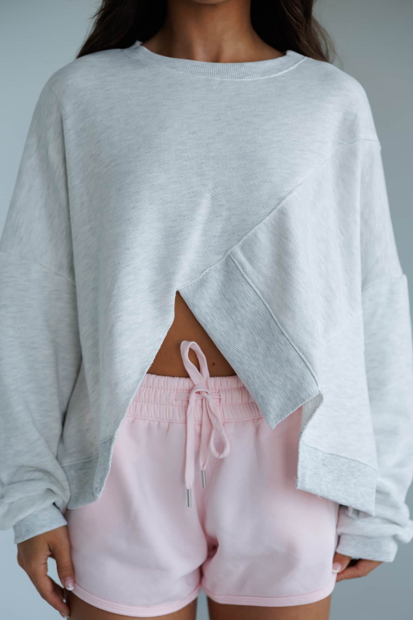 Ash Grey Asymmetric Sweatshirt