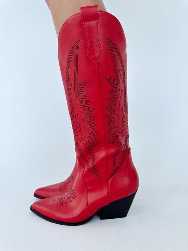 B1419 red western boot Billini
