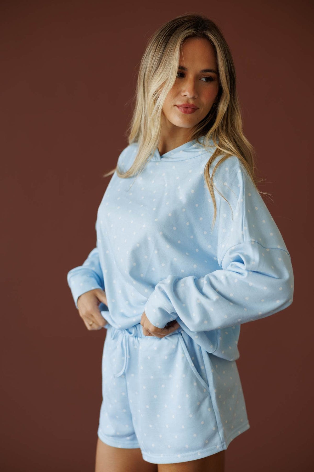 Baby Blue Polkadot Hoodie