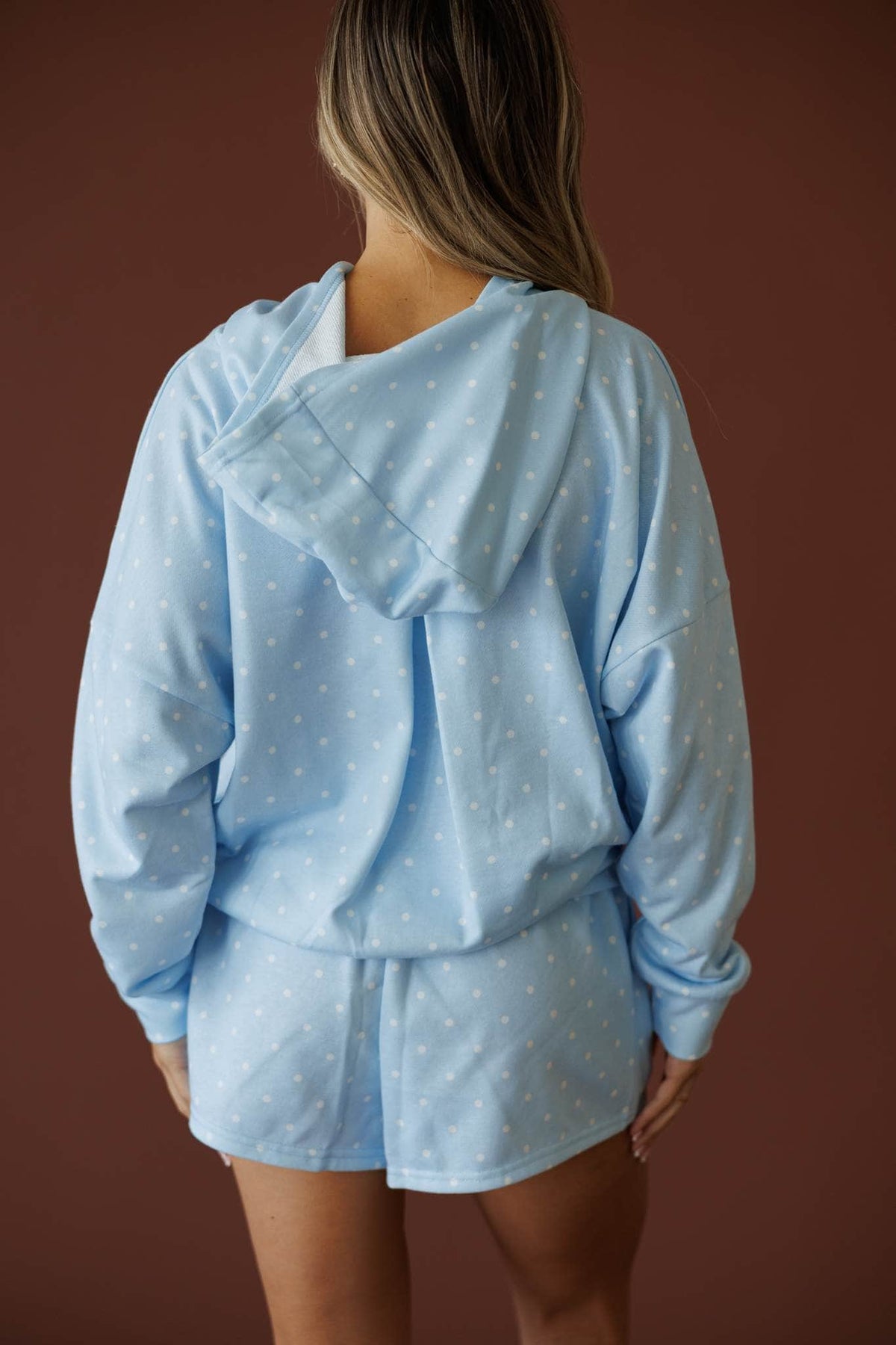 Baby Blue Polkadot Hoodie