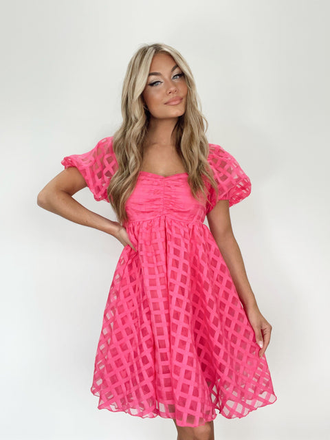 Lucky Day Babydoll Dress In Pink