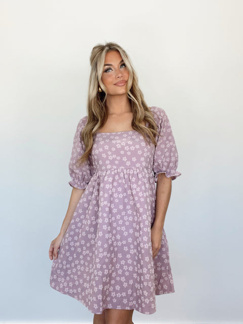 Buy LOV Purple Floral Embroidered Lace Insert Dress from Westside