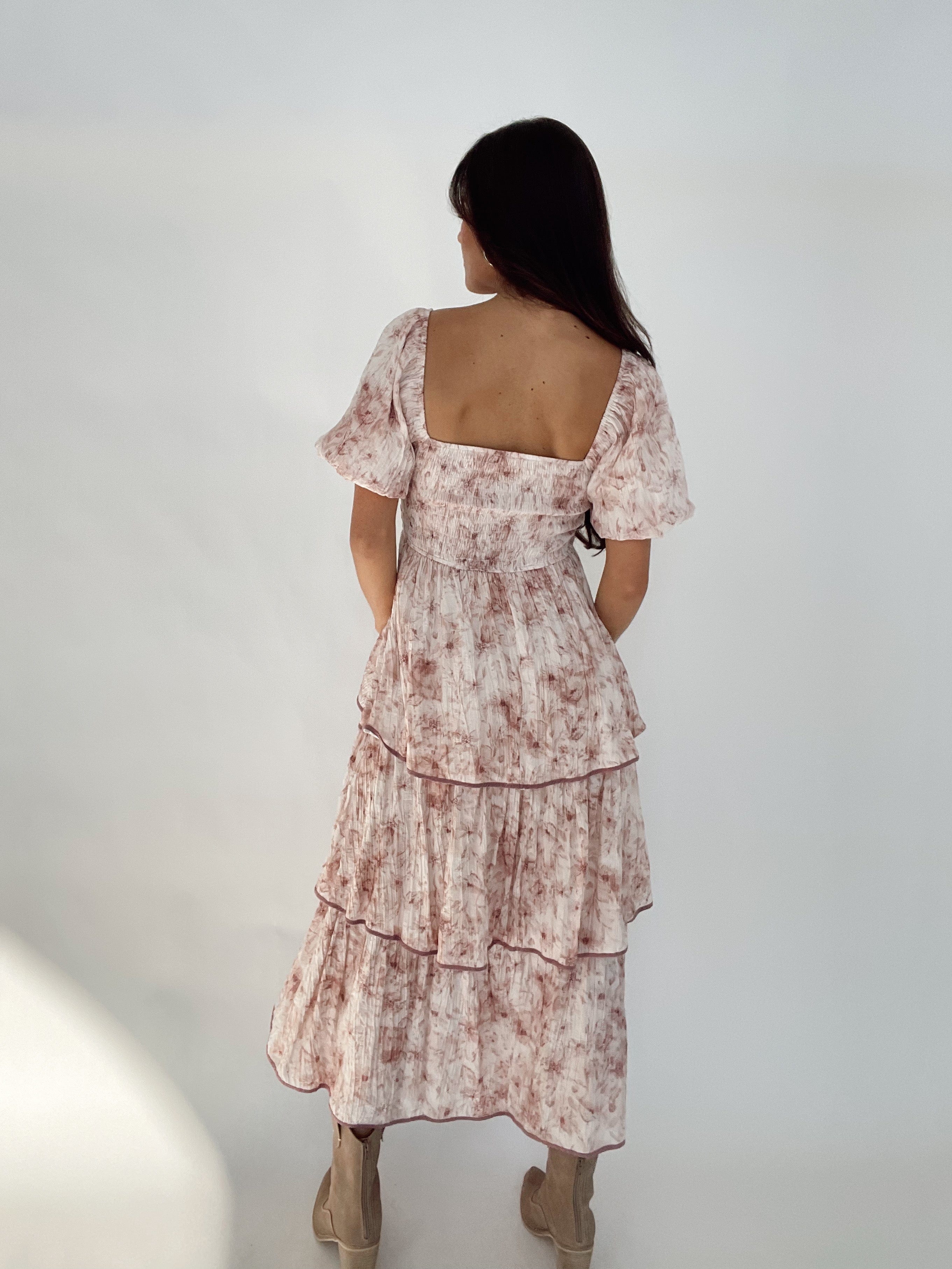 Frilly Floral Print Dress