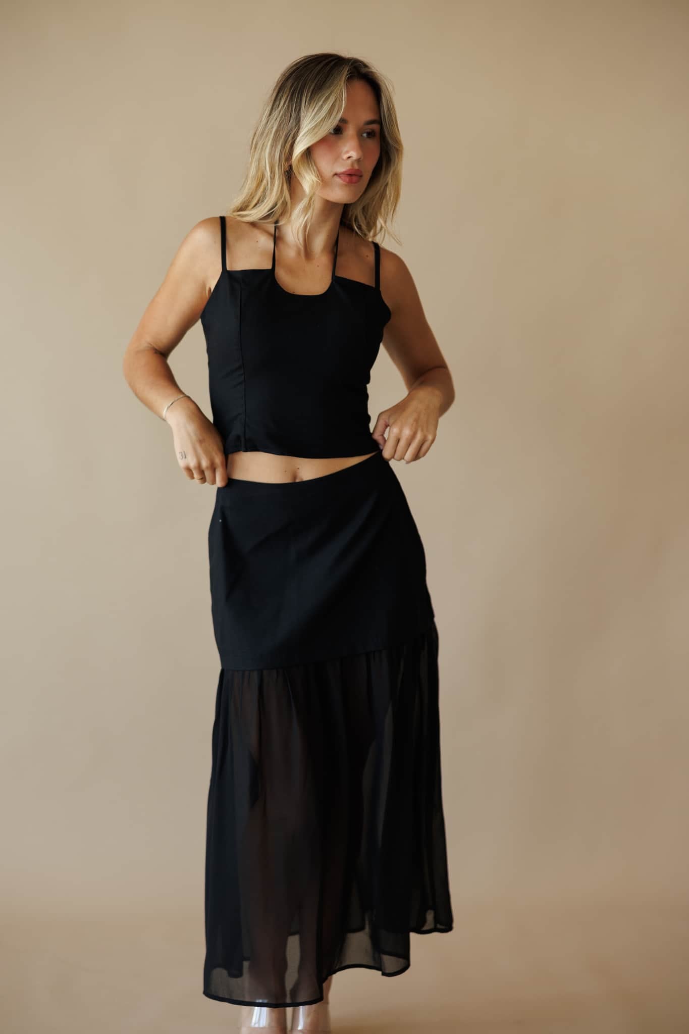 Black Front Cut Out Top