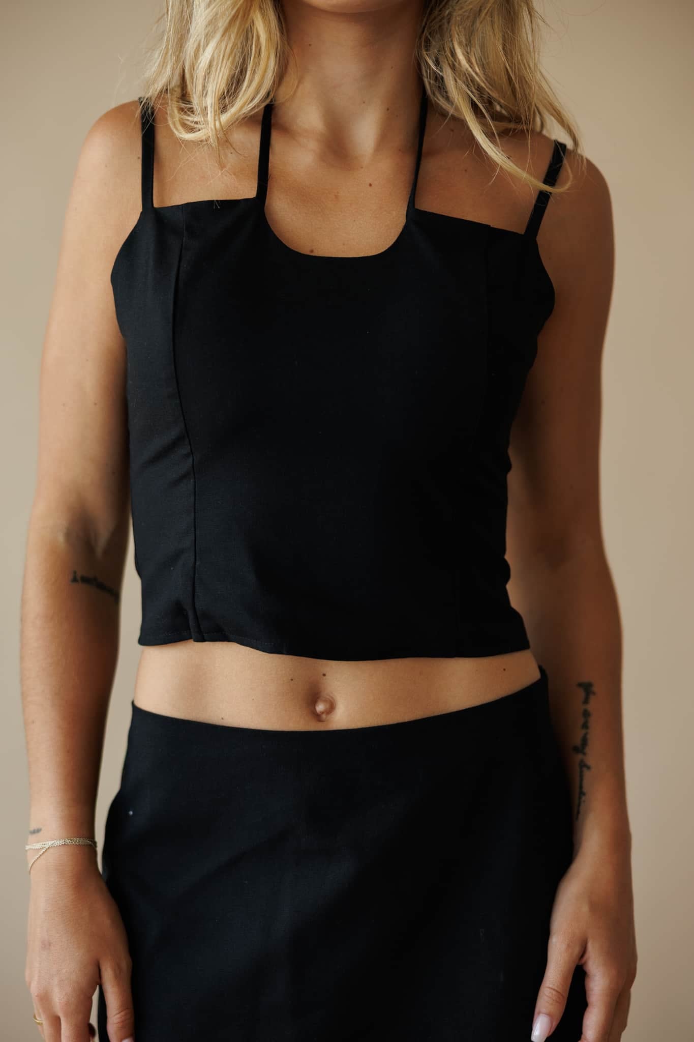 Black Front Cut Out Top