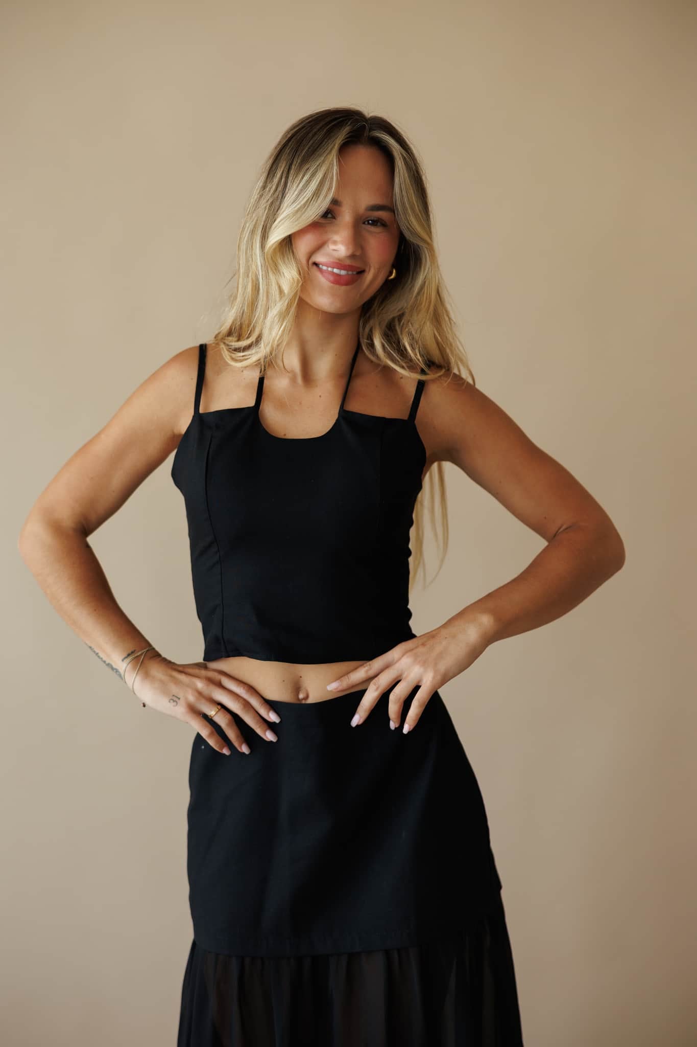 Black Front Cut Out Top