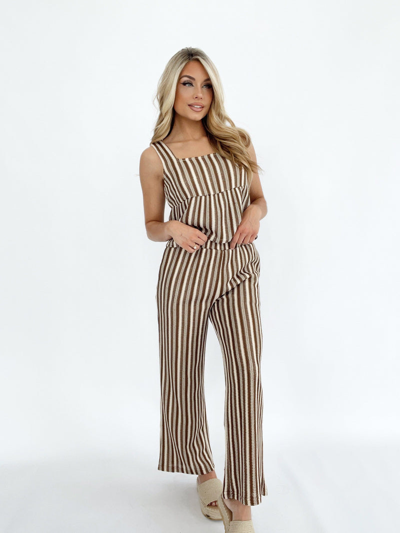 BP6459-B textured stripe high waist pants BaeVely