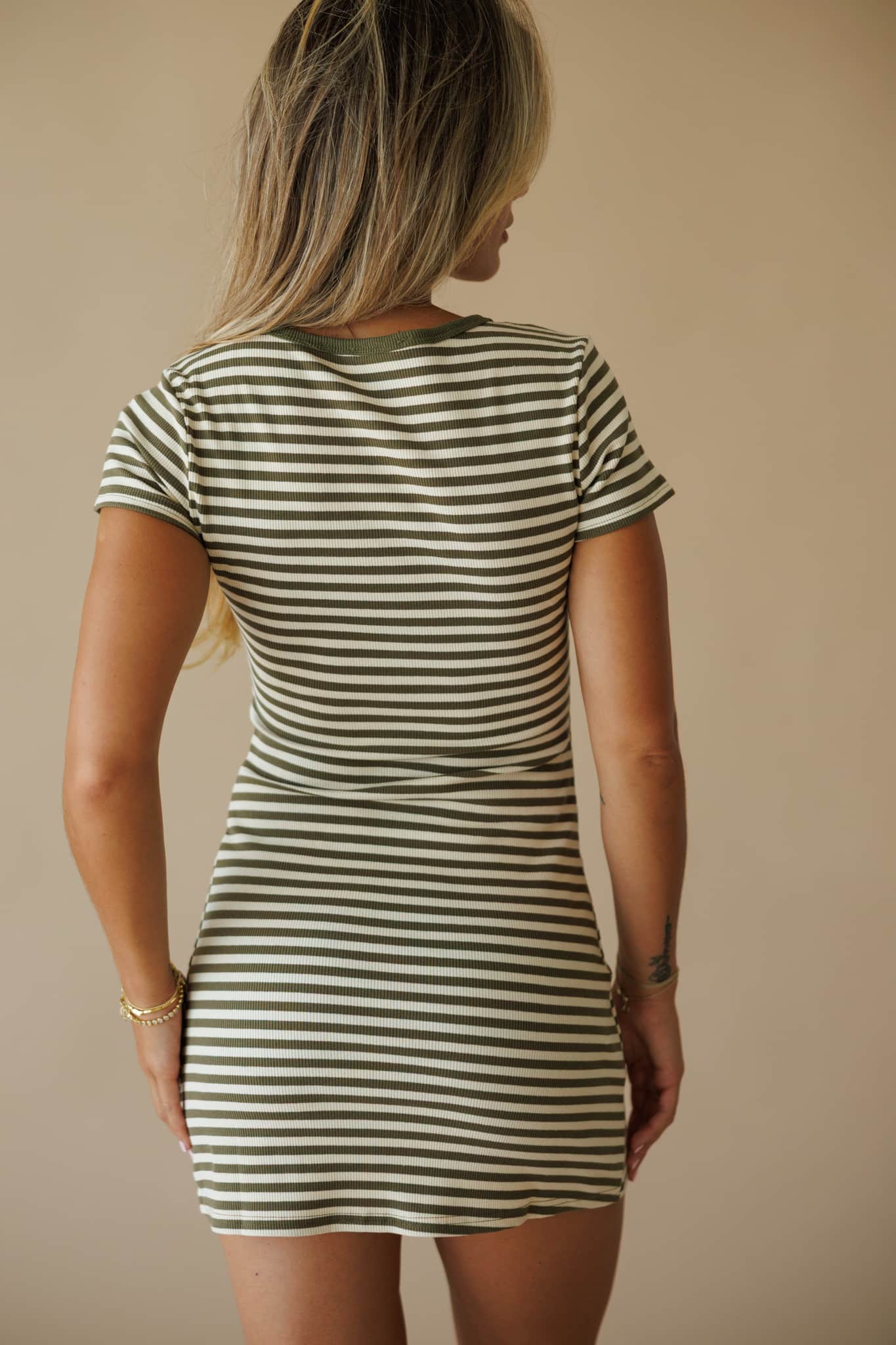 Striped Button Front Mini Dress