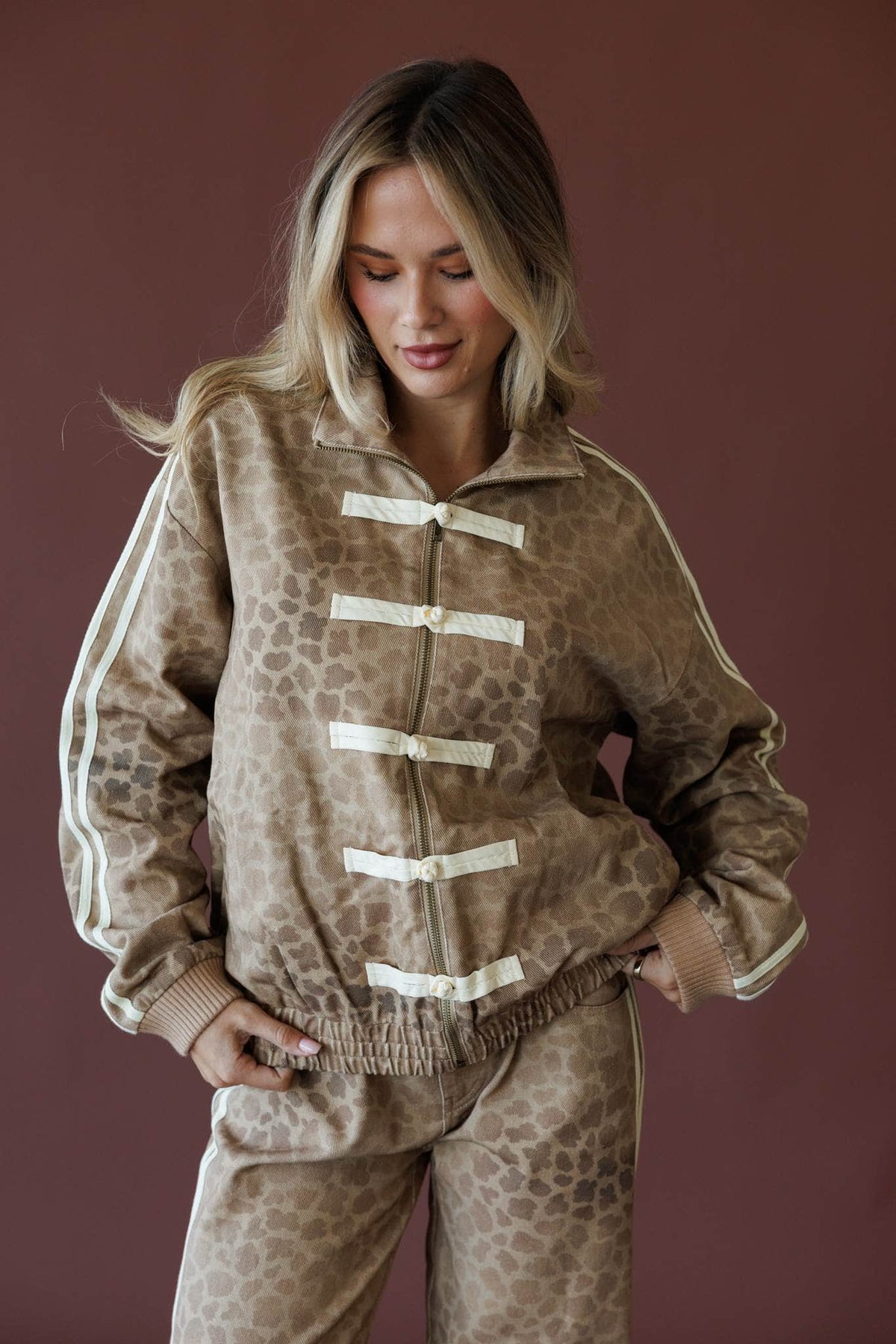 Tan leopard print jacket