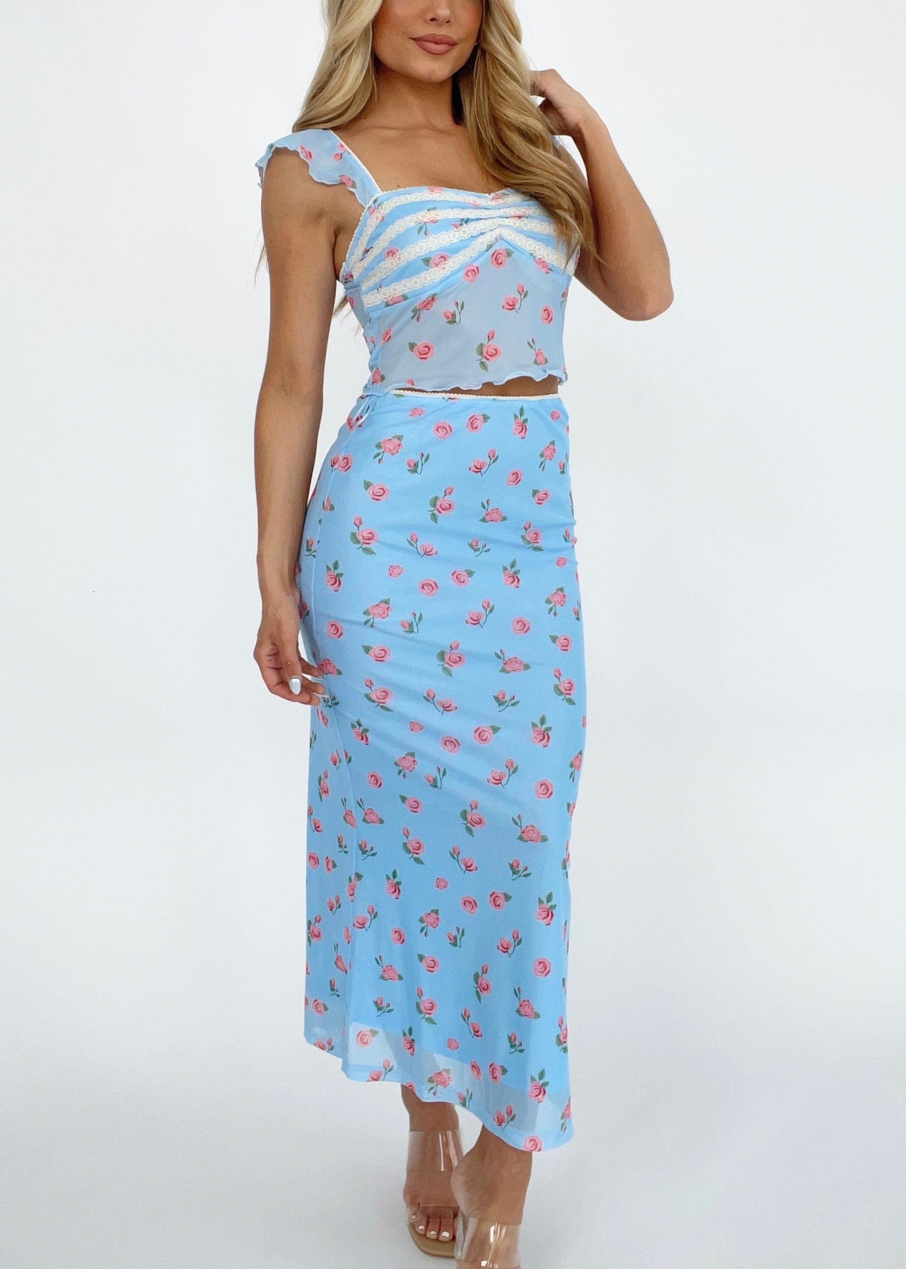 BRK2884 sky blue skirt Bailey Rose