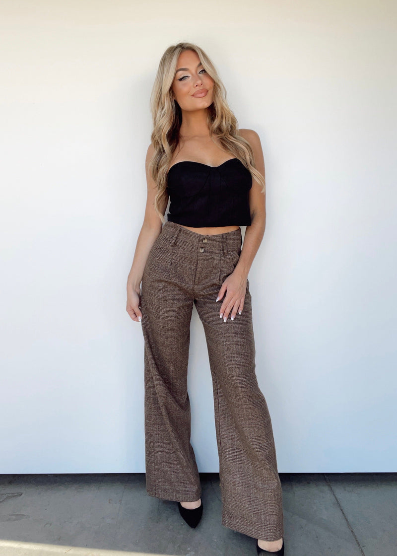 BRP1030-1 brown multi trousers Bailey Rose