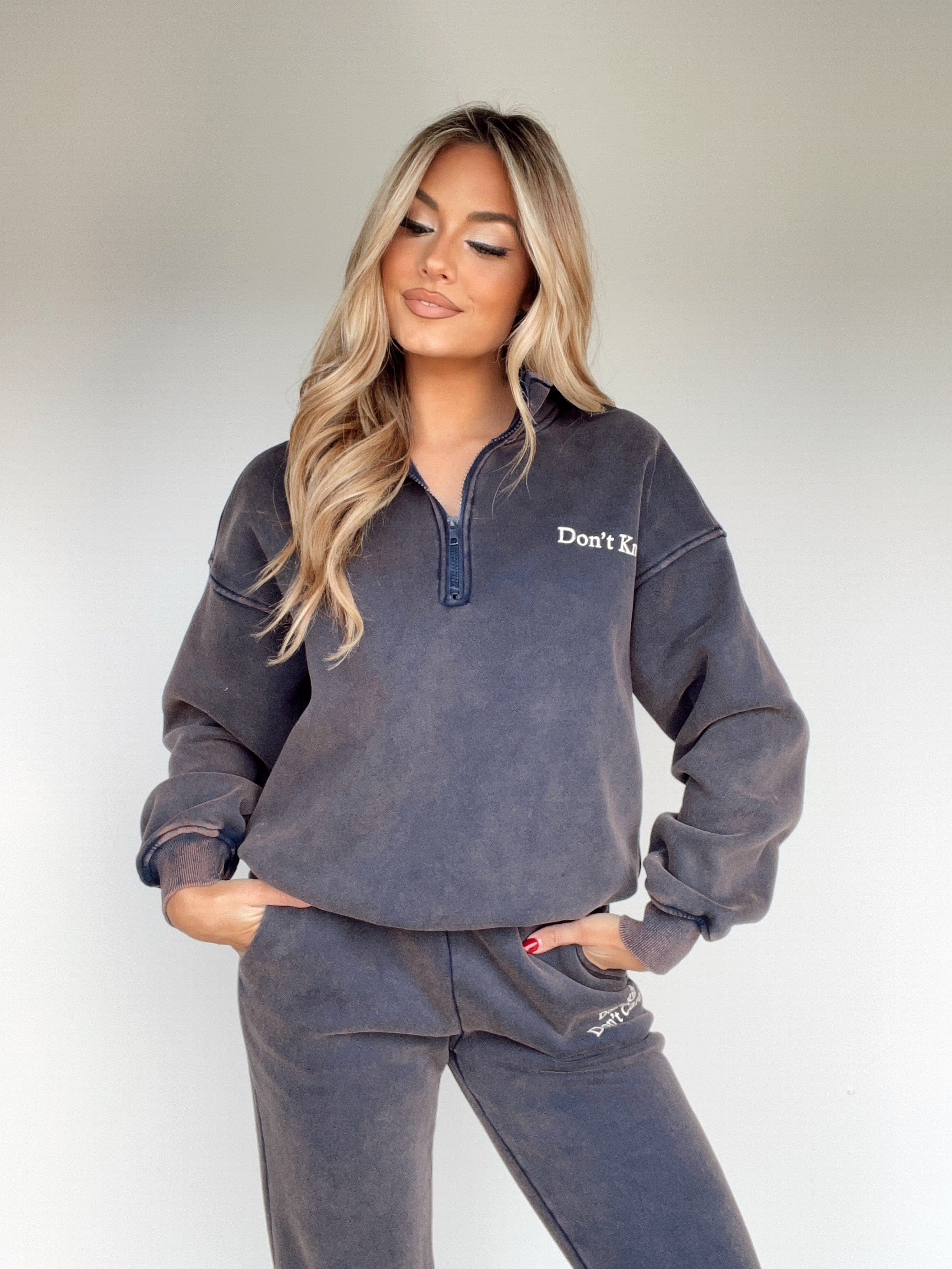 BRT2241 navy half zip Bailey Rose