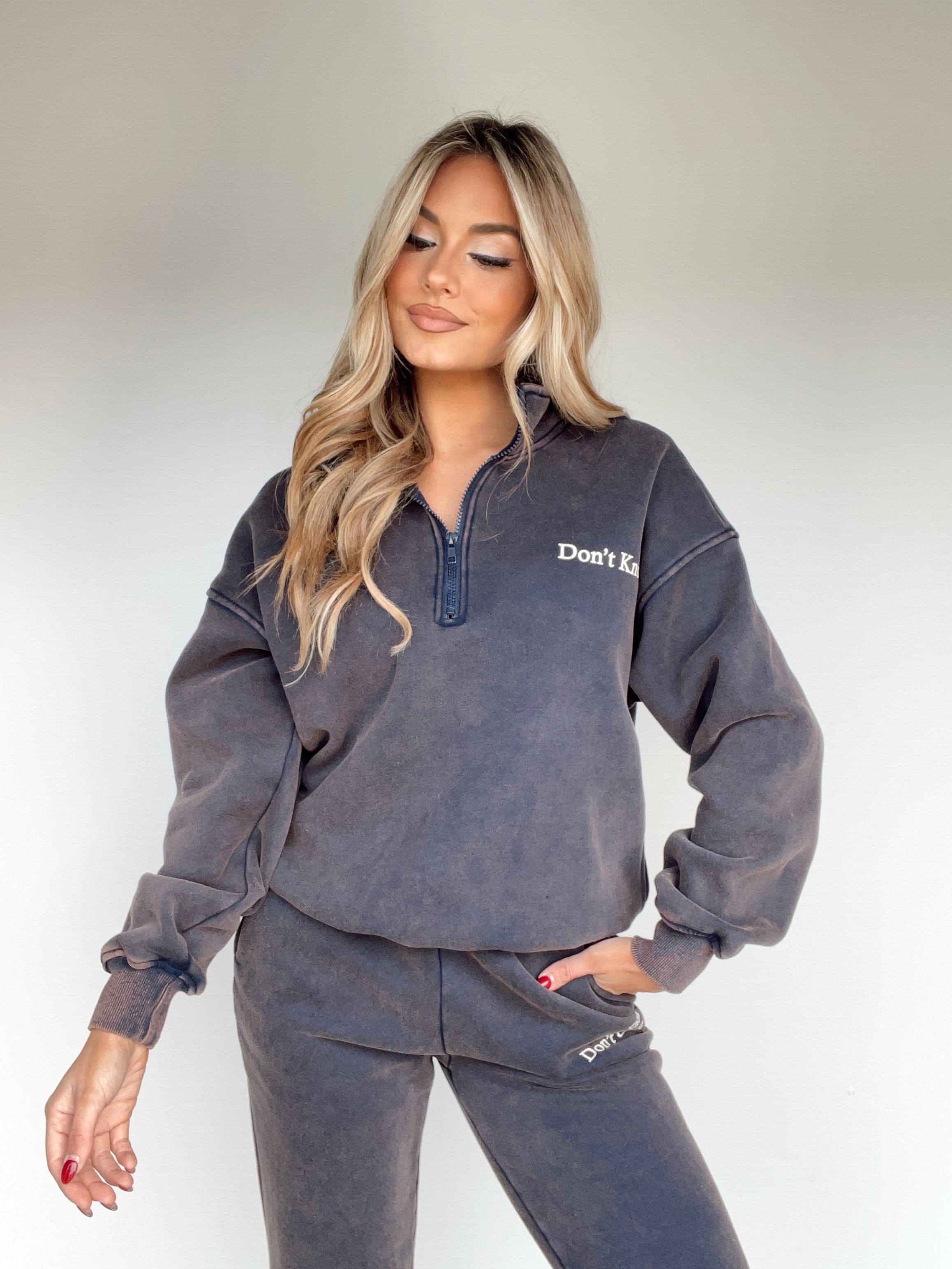 BRT2241 navy half zip Bailey Rose