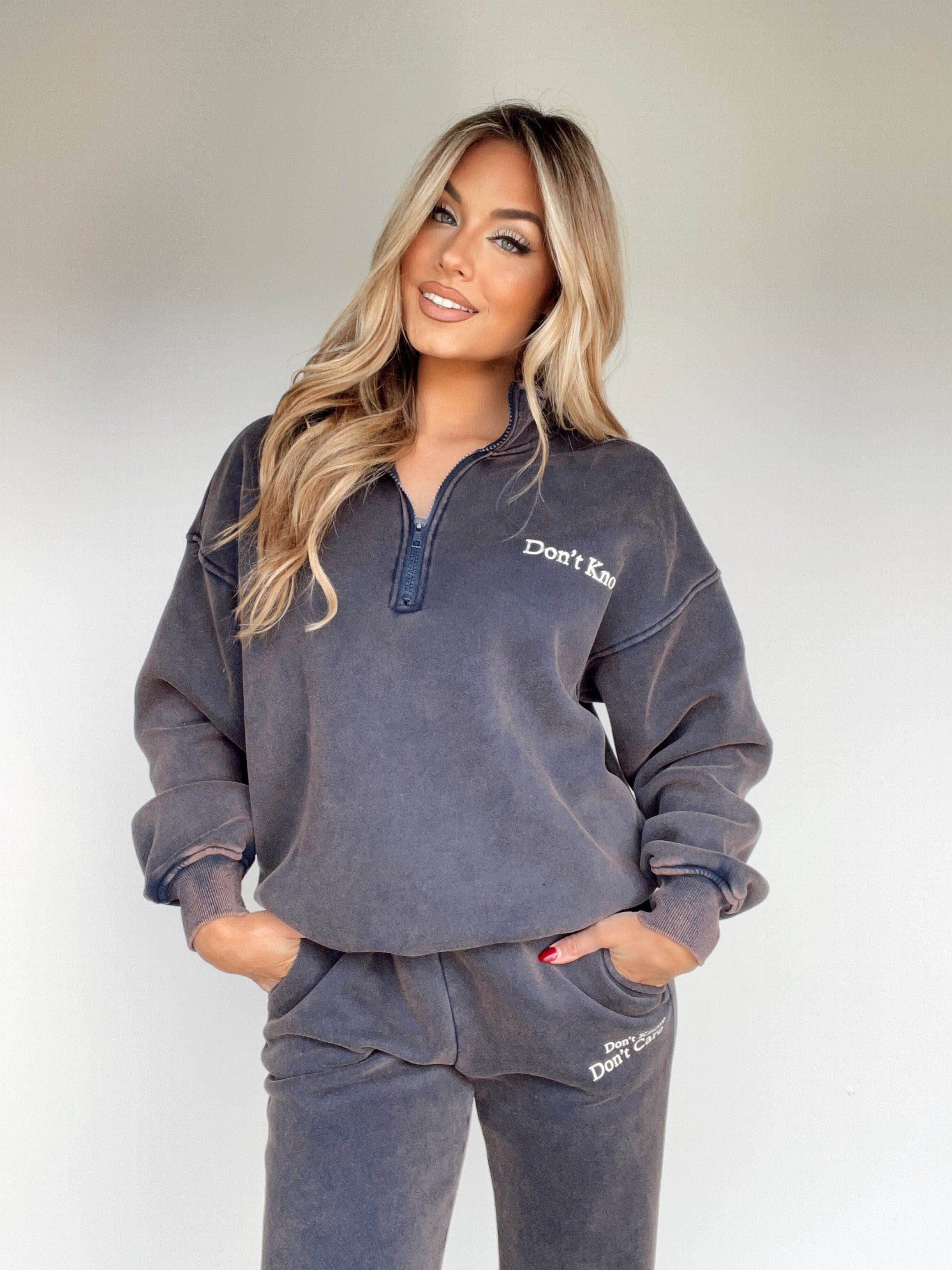 BRT2241 navy half zip Bailey Rose