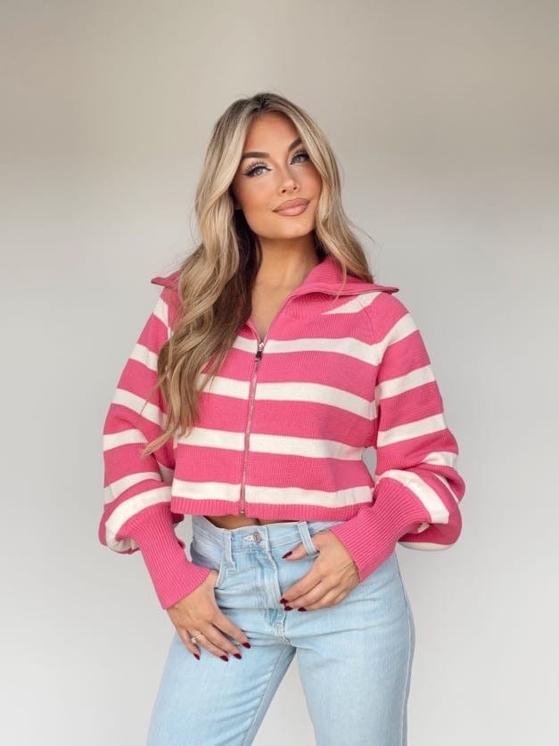 BRW0795-1 hot pink turtleneck sweater Bailey Rose