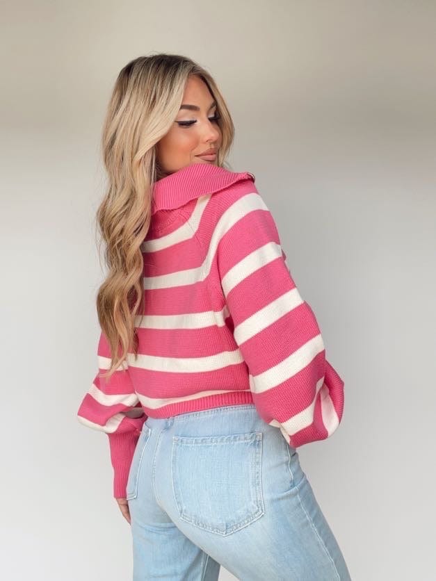 BRW0795-1 hot pink turtleneck sweater Bailey Rose