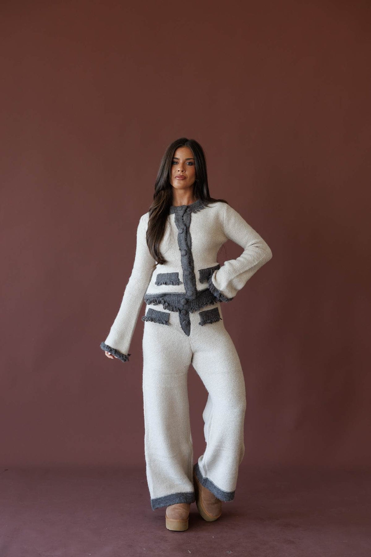 Oatmeal cardigan sweater
