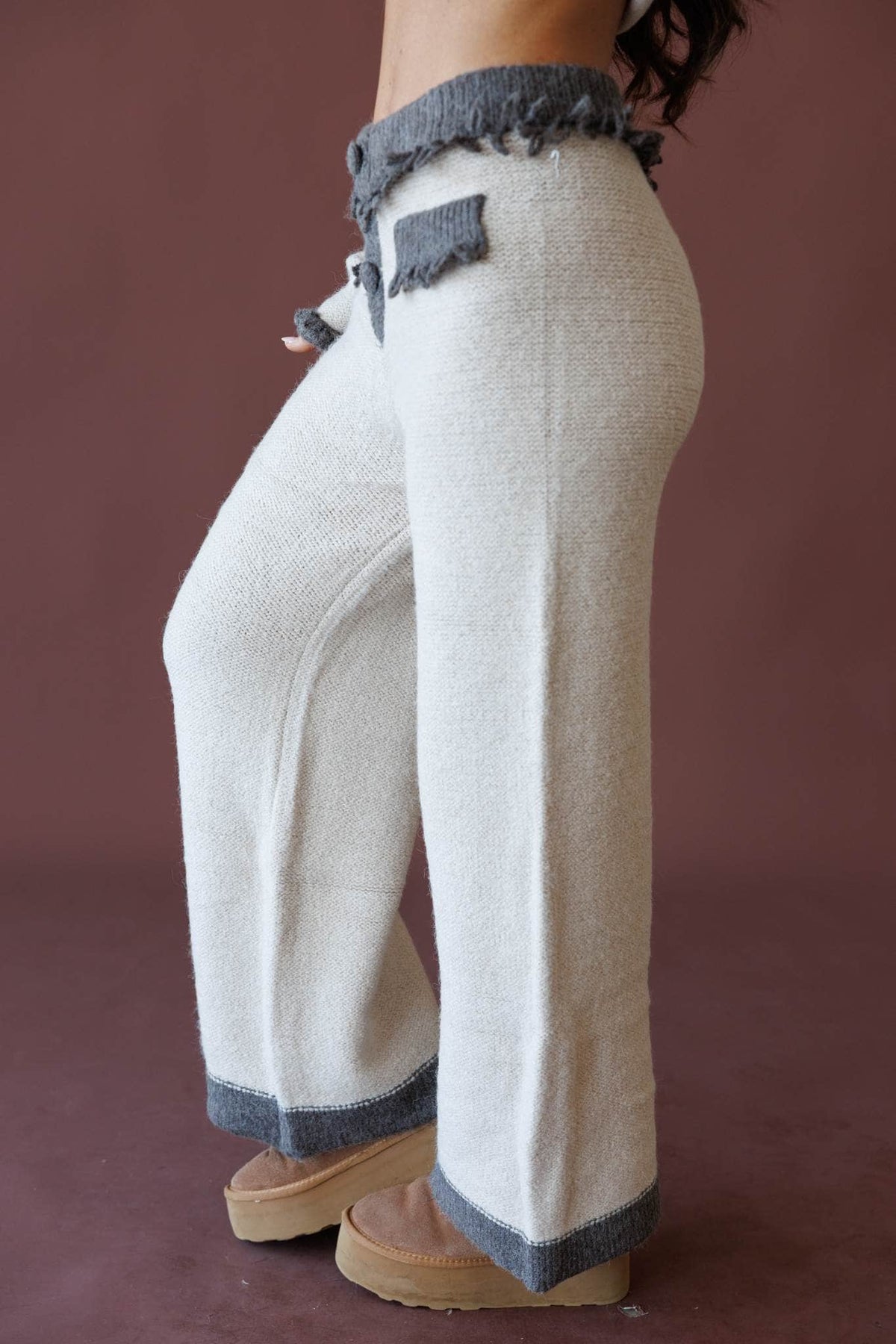 Oatmeal knit pants