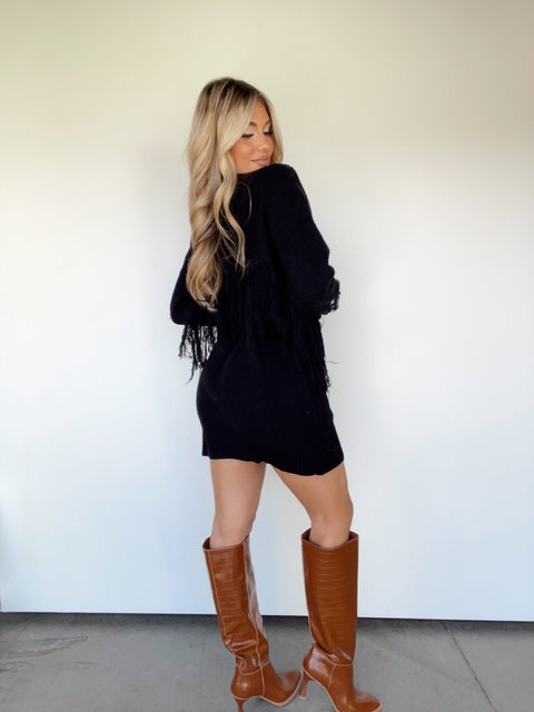 Black hotsell fringe sweater