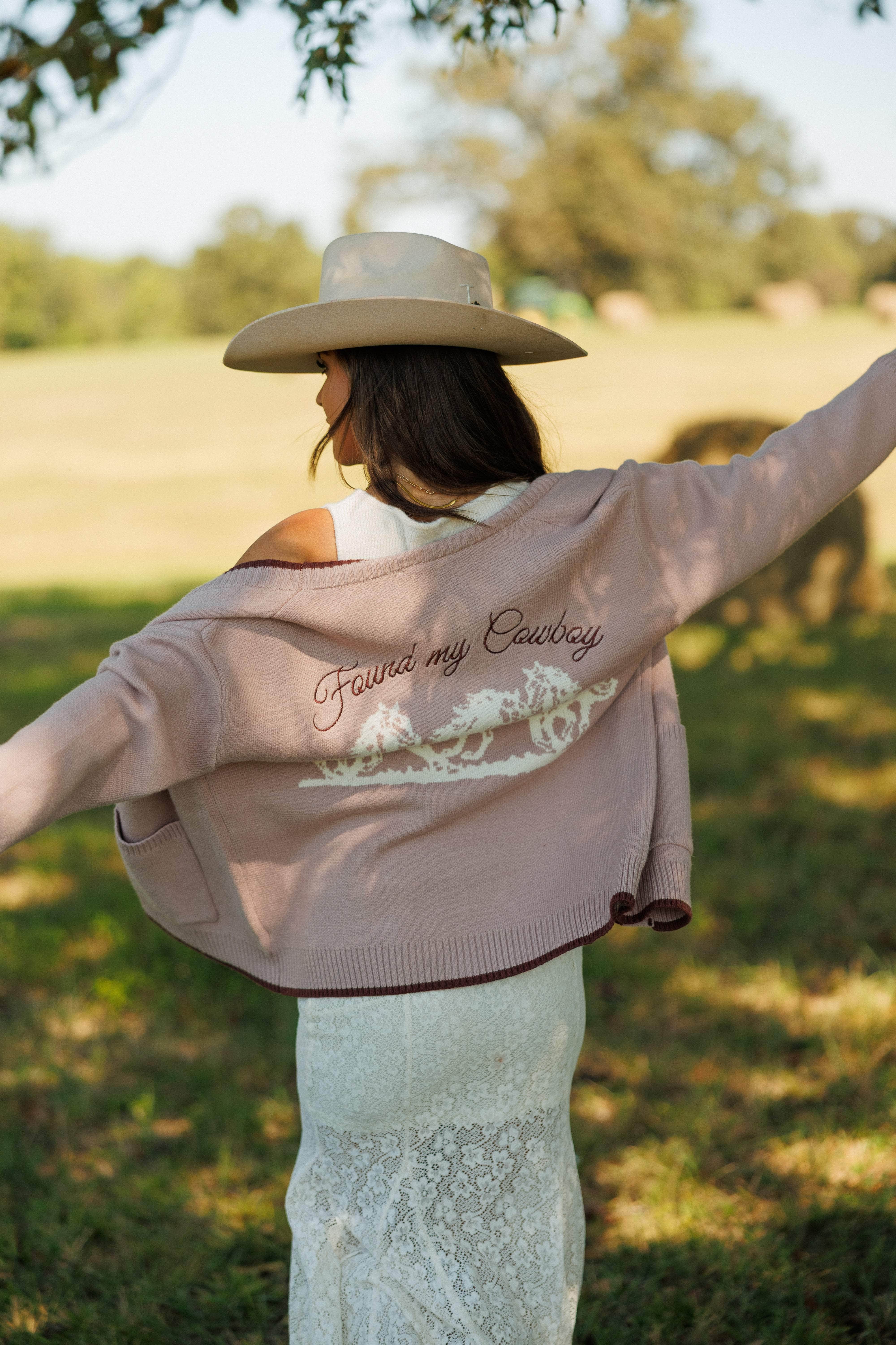 Dusty Pink Cowboy Cardigan - Main Image