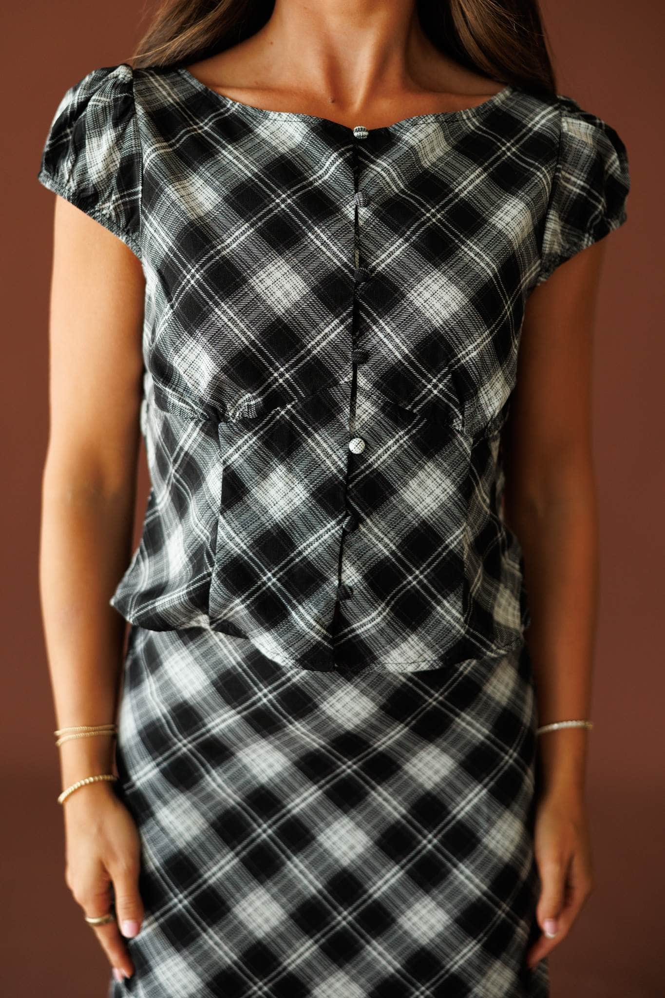 Town Square Plaid Top