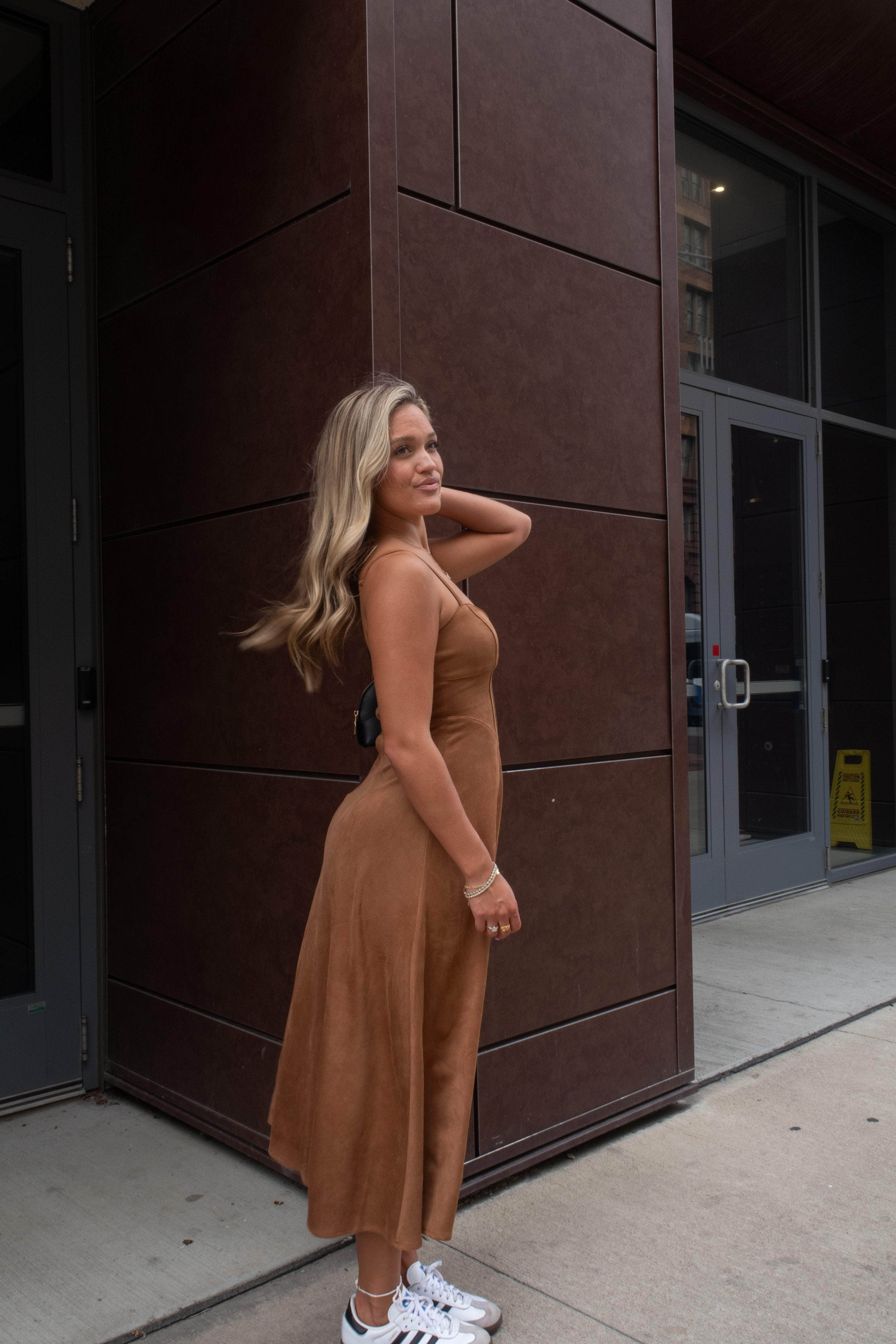 Trendy, Chic Women's Clothing Boutique Klesis Camel Suede Bustier Midi Dress for Women, Size L Lane 201 Trendy, Chic Women's Clothing Boutique Klesis Camel Suede Bustier Midi Dress for Women, Size L Lane 201