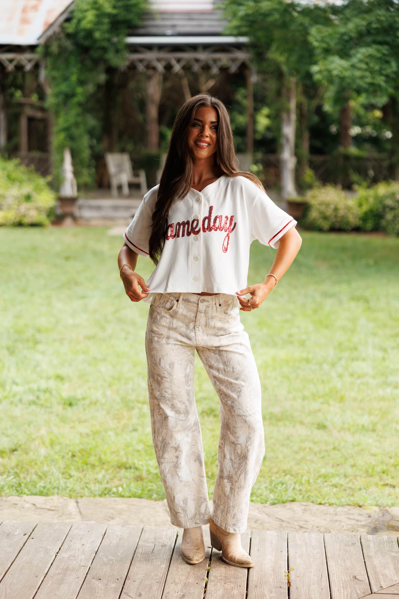 Camo Curve Barrel Jeans