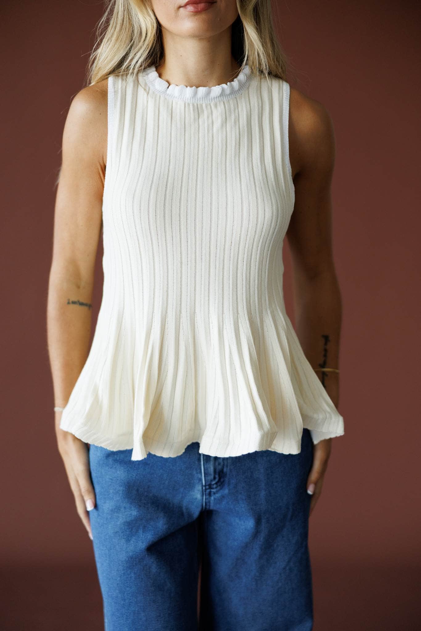 Champagne Lunch Pleated Top