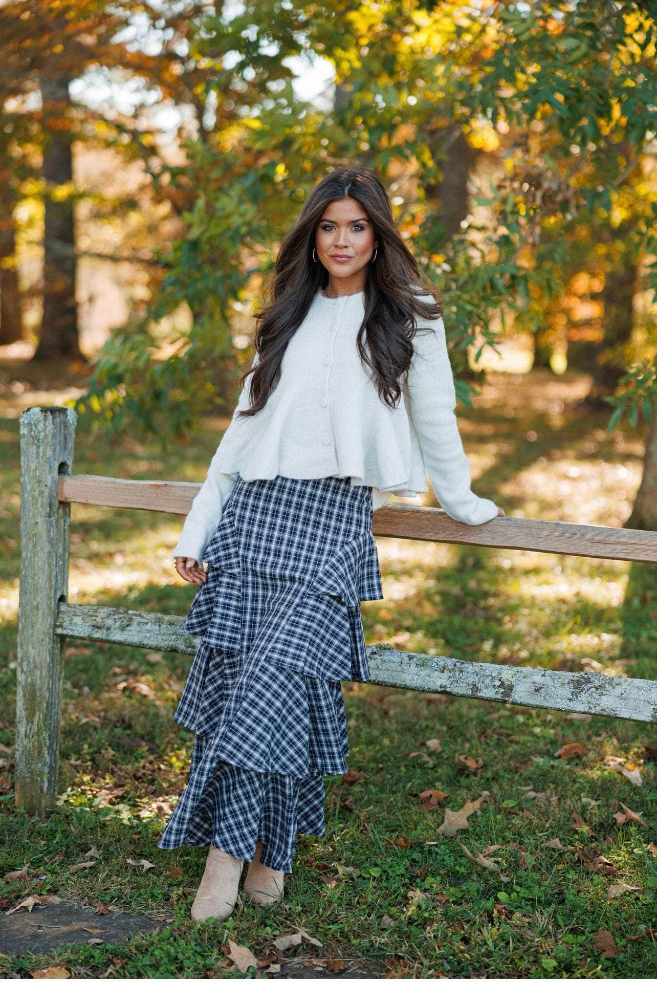 Chateau Check Maxi Skirt
