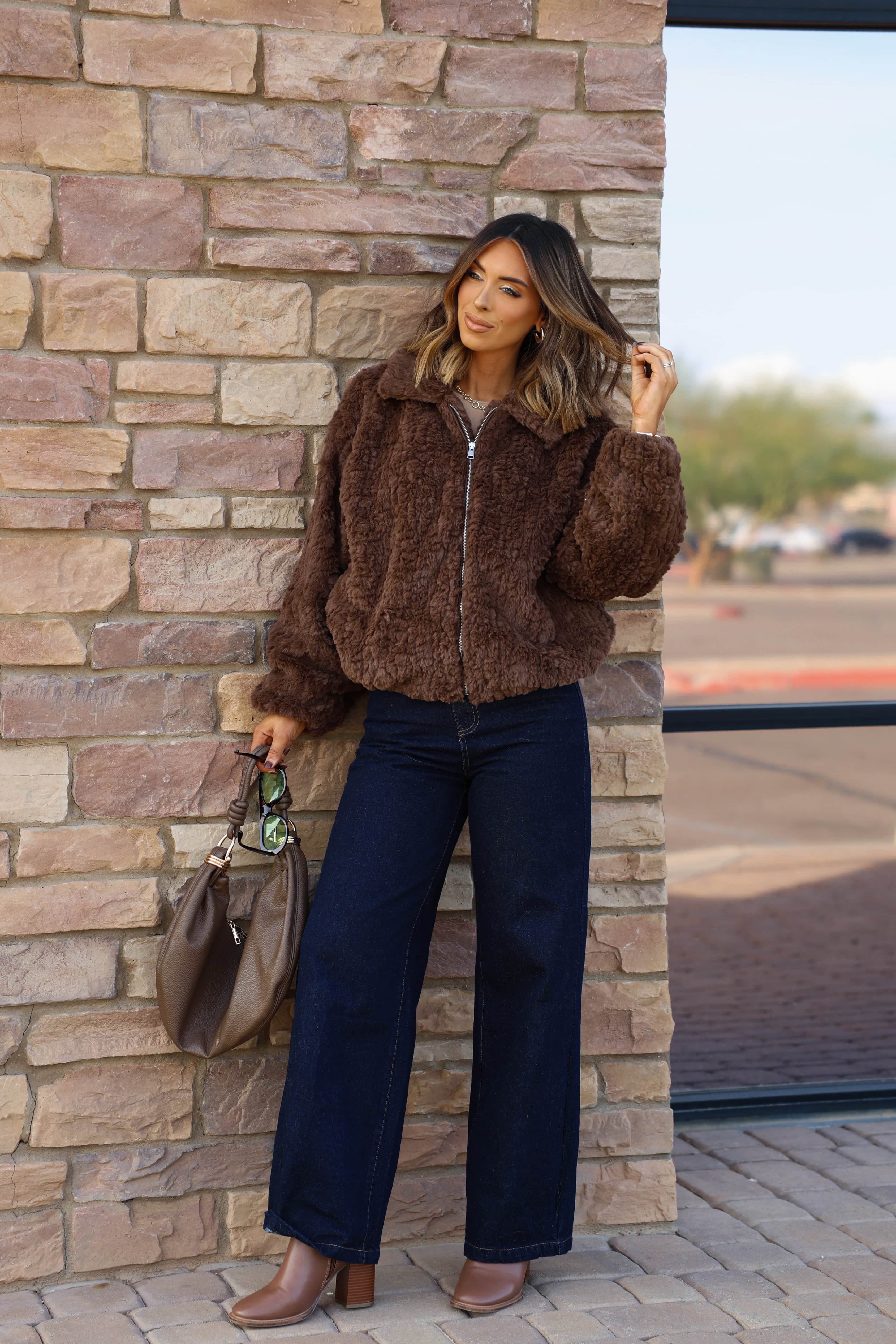 Chocolate Faux Fur Jacket