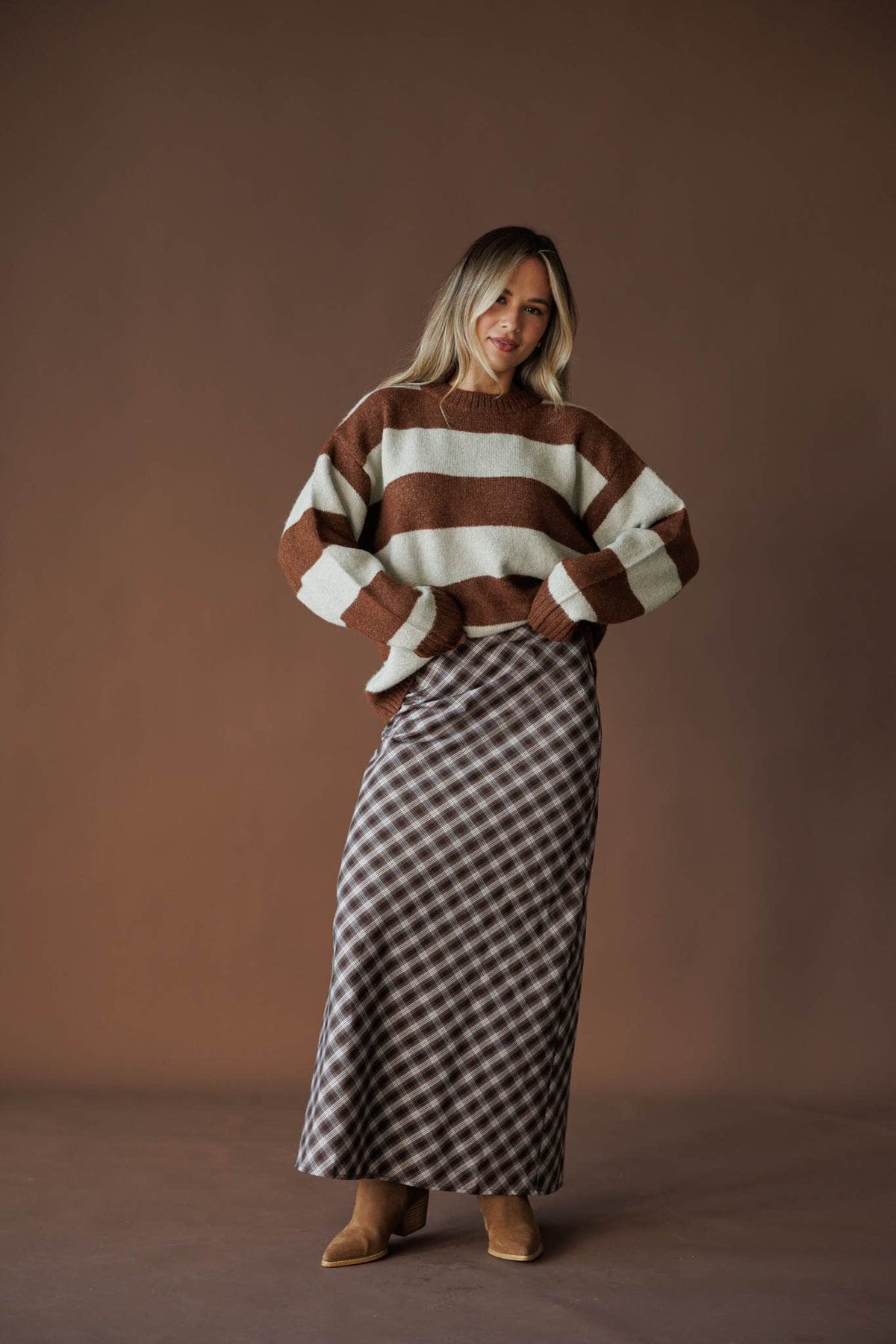 Striped knit pullover