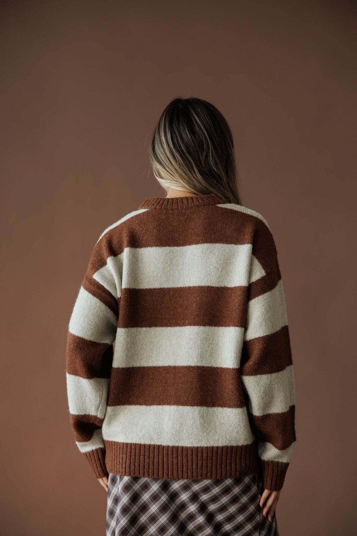 Striped knit pullover