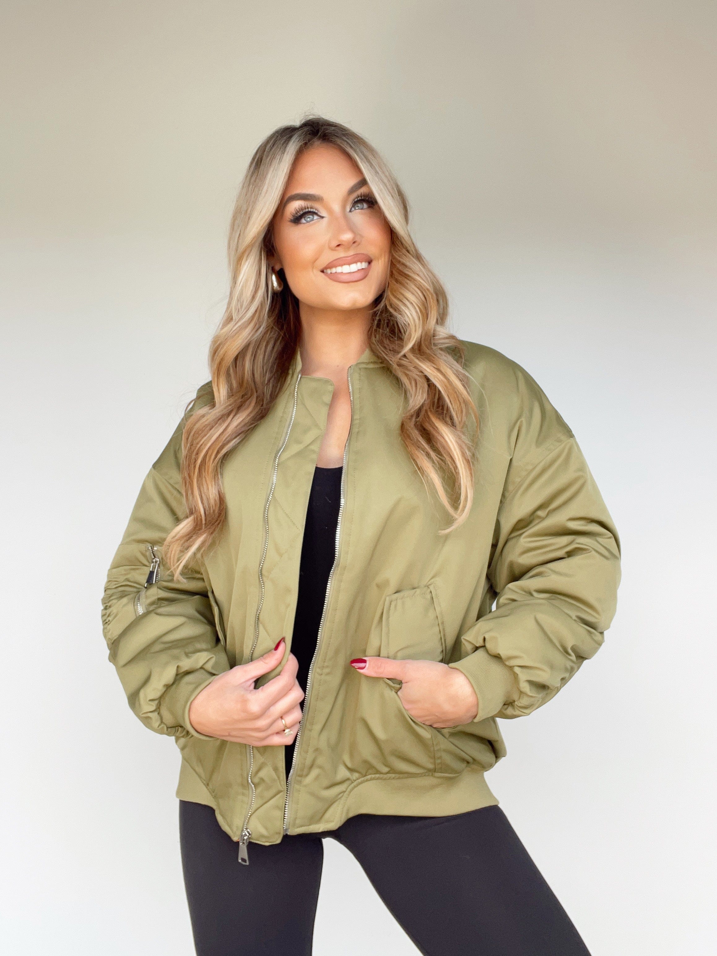 CJ11005A olive bomber jacket Cloud Ten