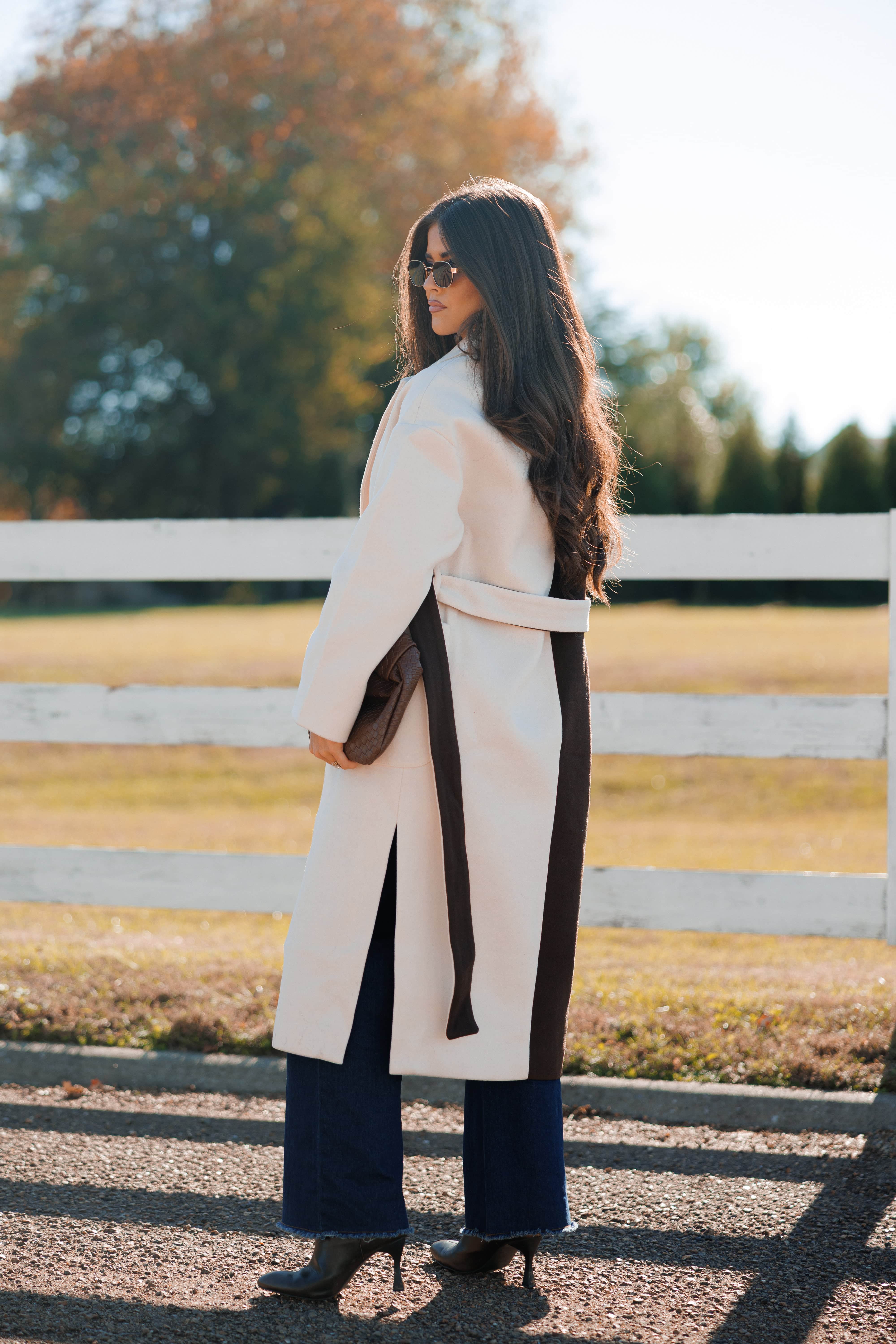 Color Block Maxi Coat