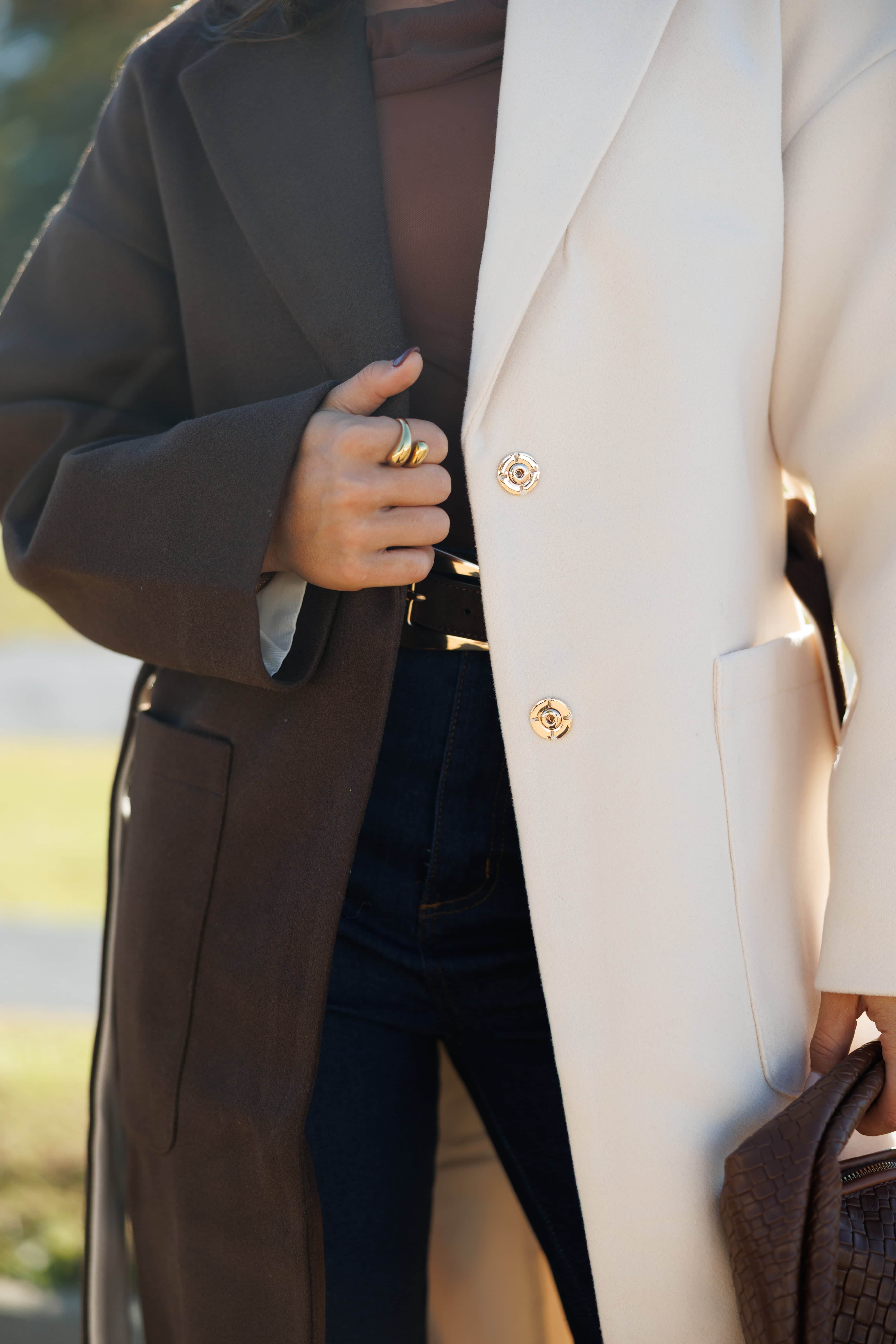 Color Block Maxi Coat