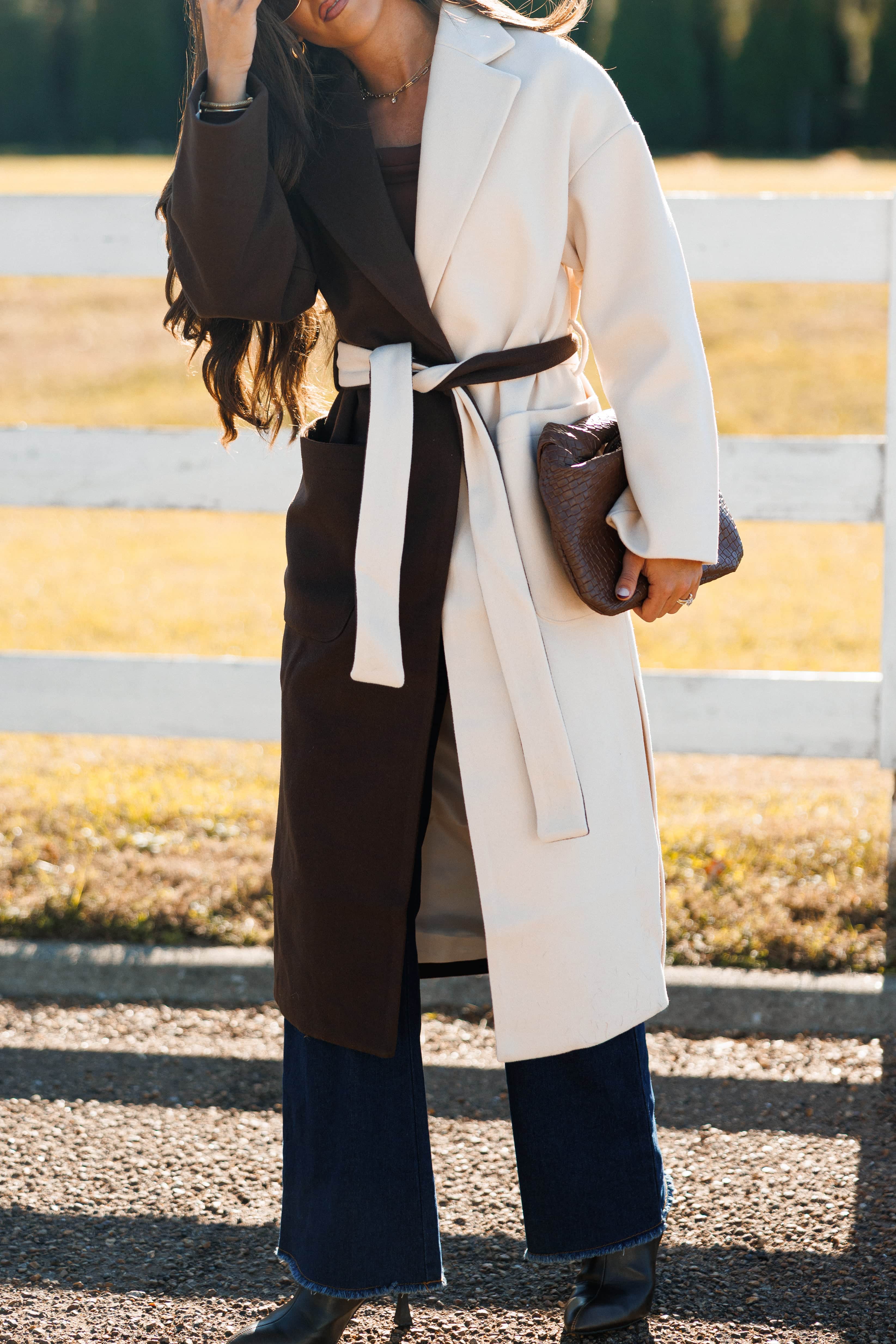 Color Block Maxi Coat