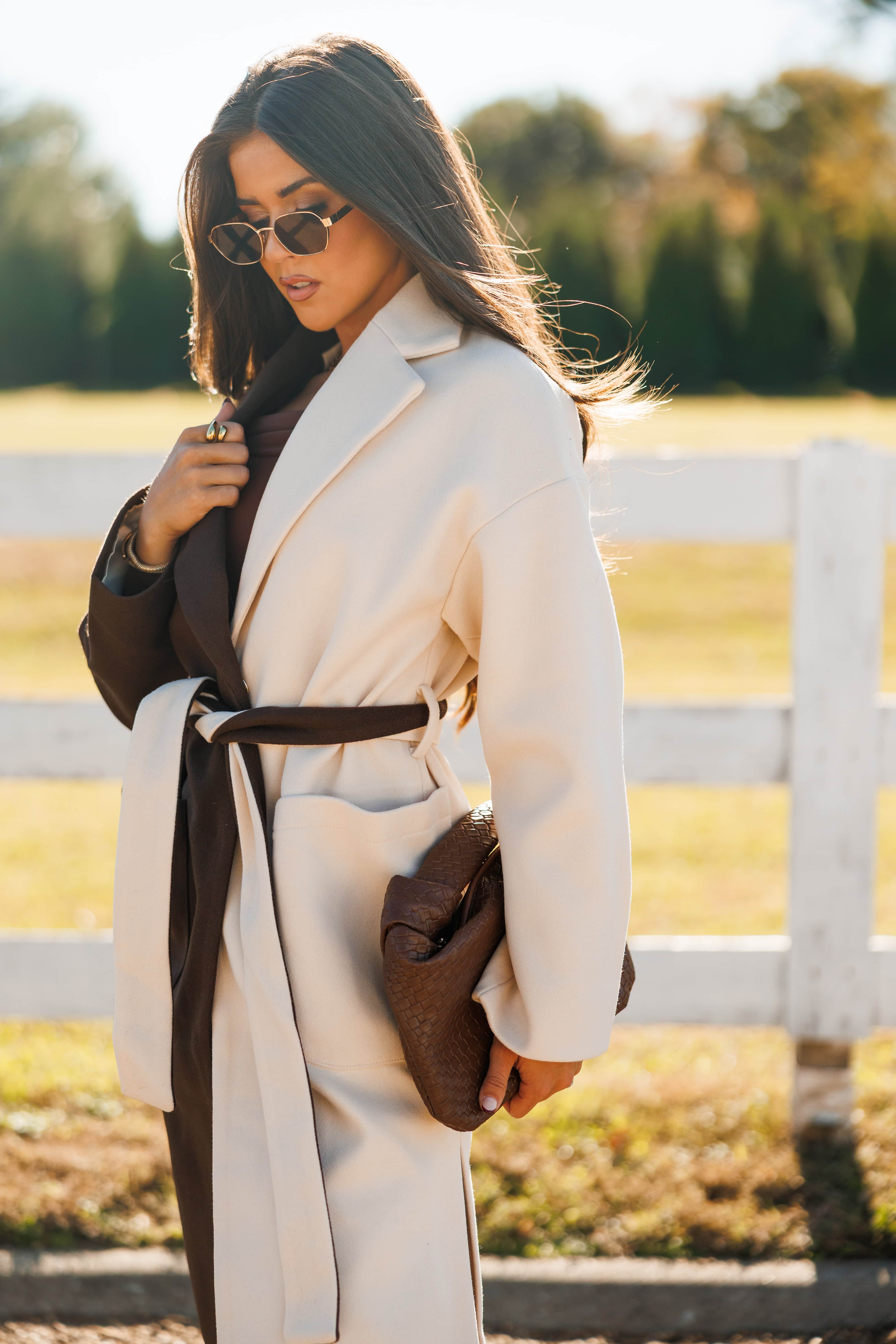 Color Block Maxi Coat