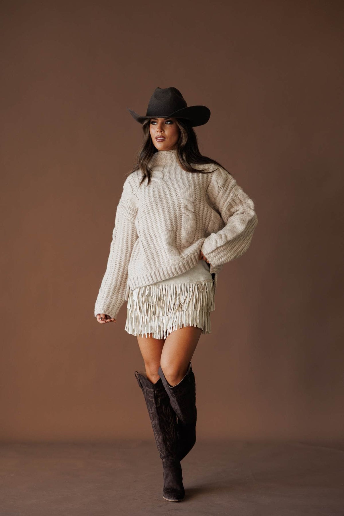 Cable knit sweater