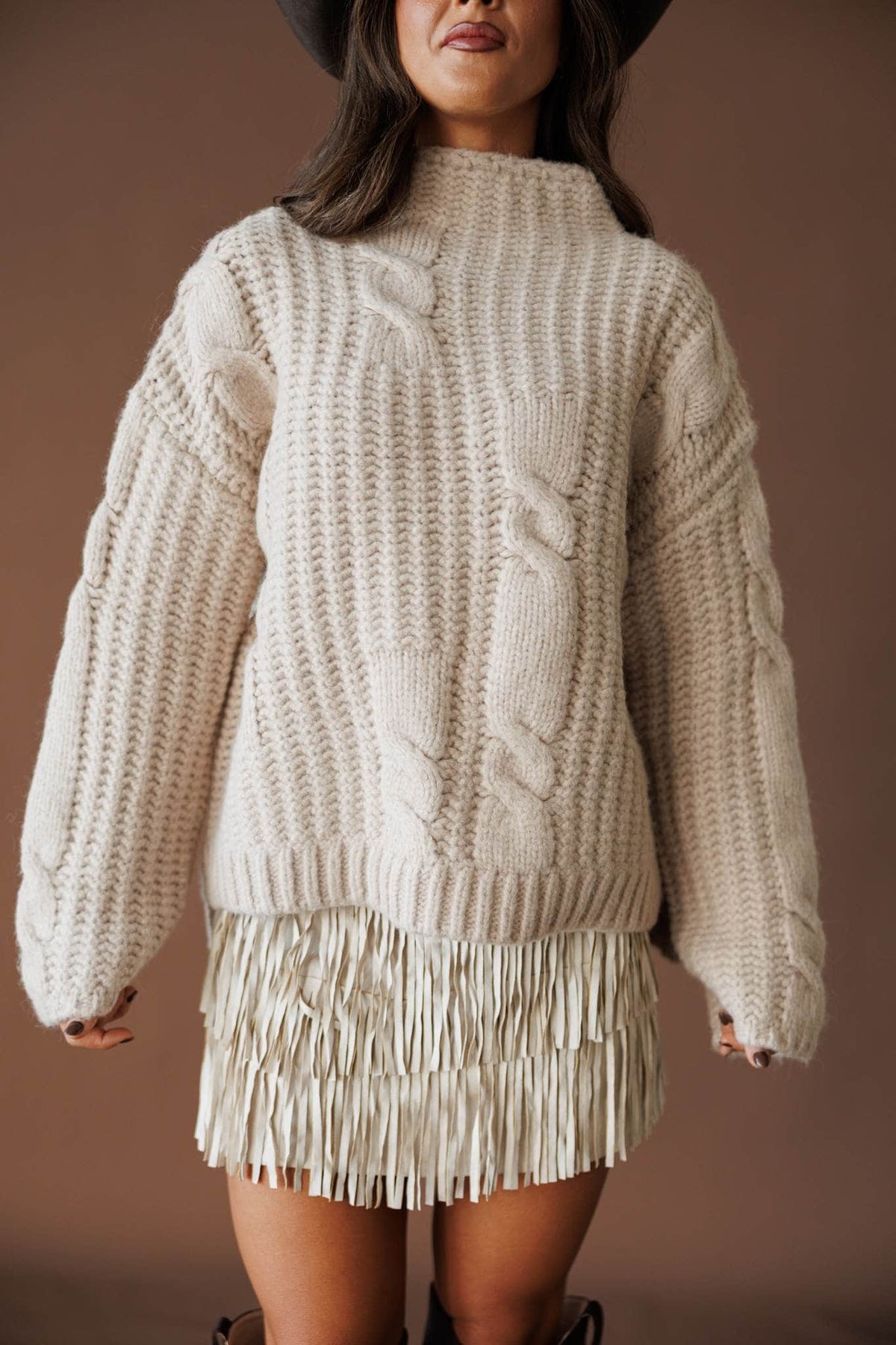 Cable knit sweater