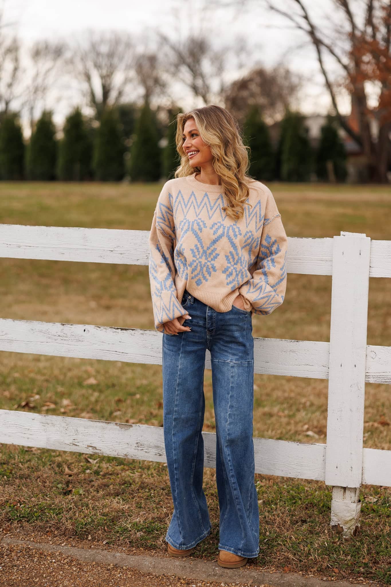 Cream Alpine Knit Sweater