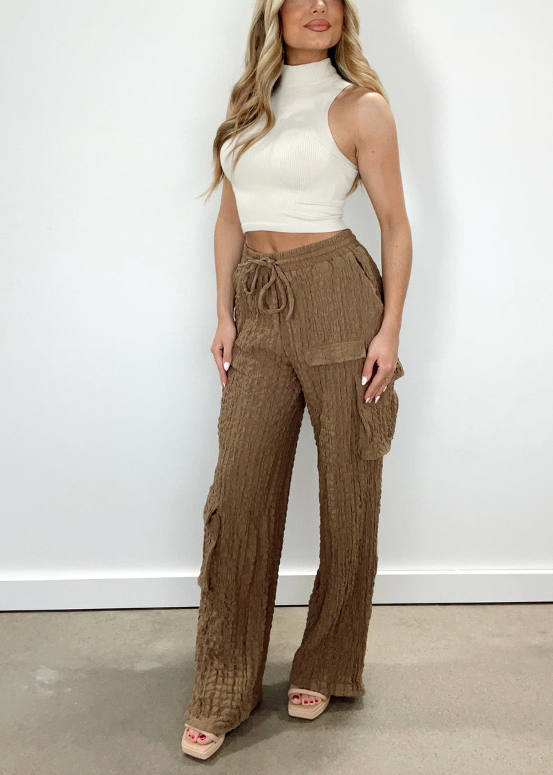 Crinkle Knit Cargo Pants Bailey Rose