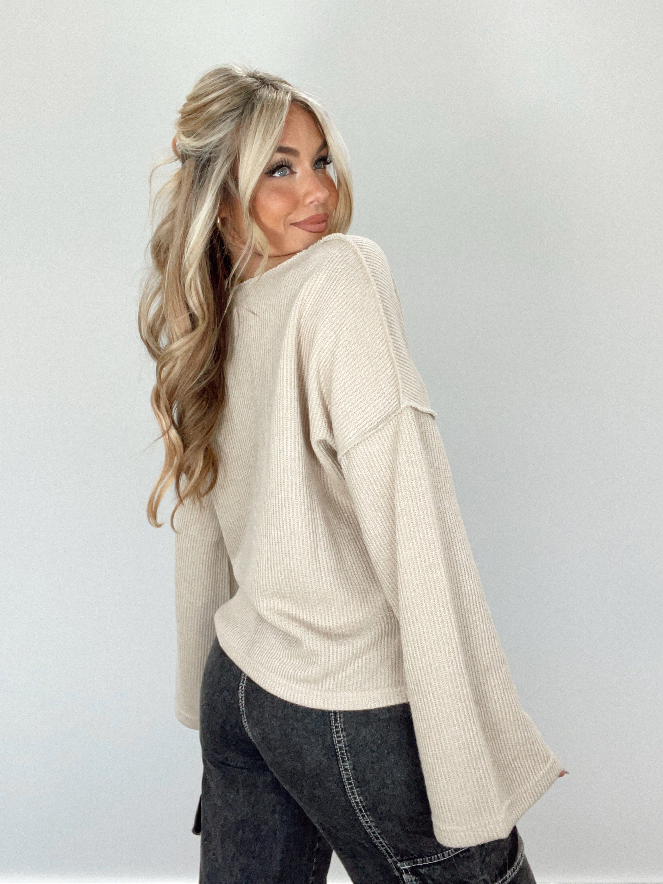 CT11236 beige wide sleeve top Cloud Ten