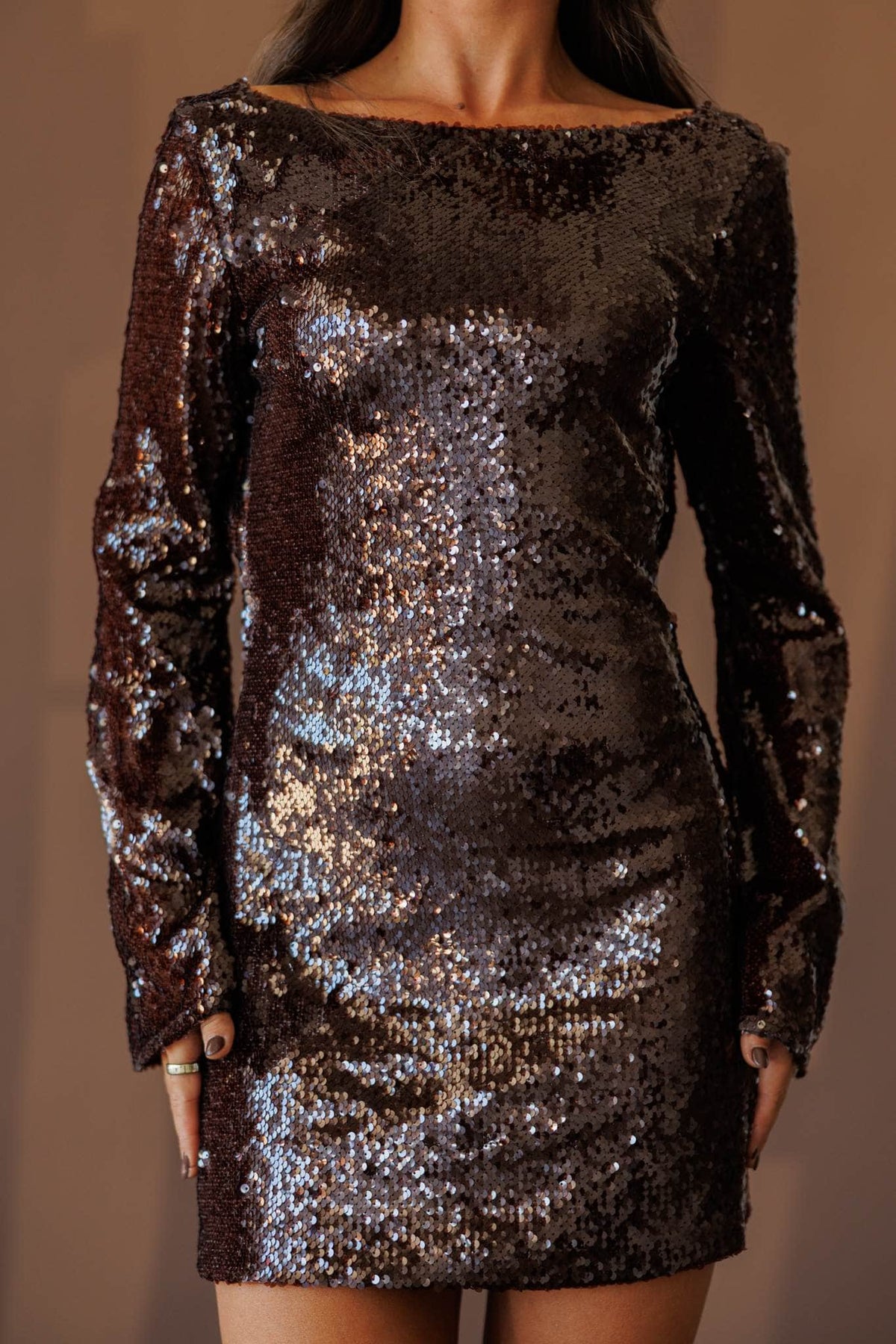 Champagne satin dress