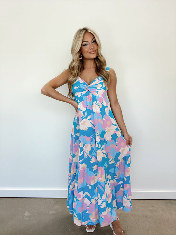 D9476 blue floral maxi dress In The Beginning