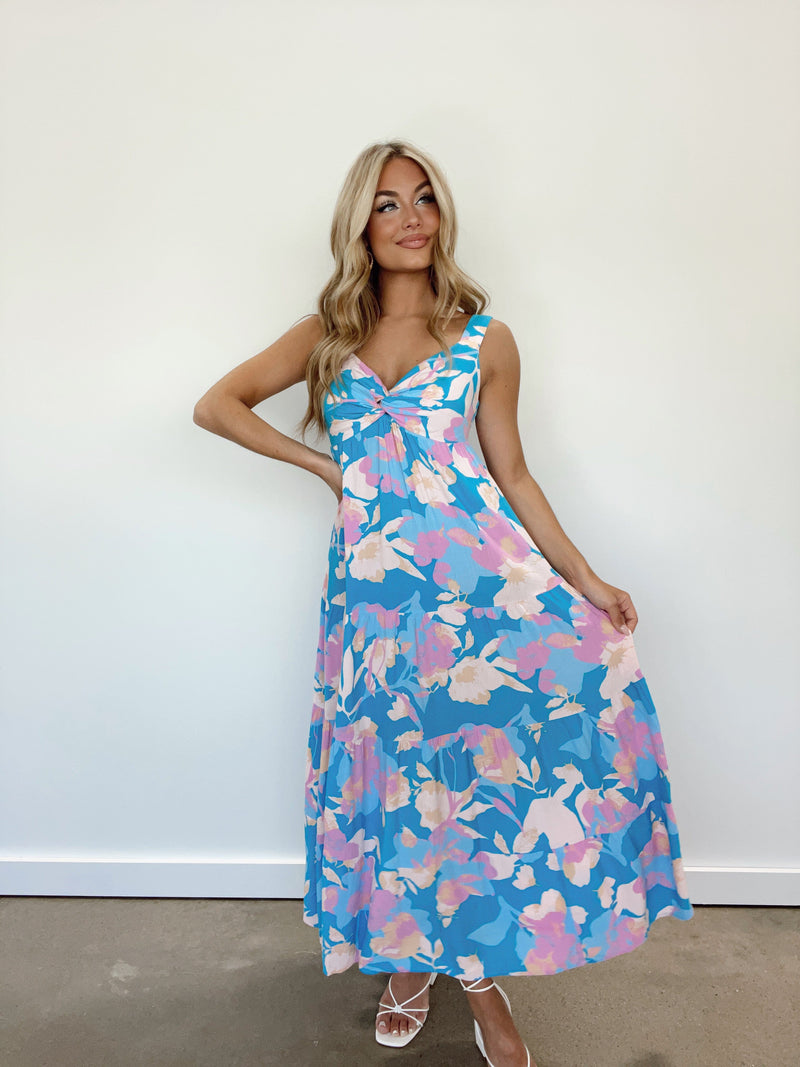 D9476 blue floral maxi dress In The Beginning